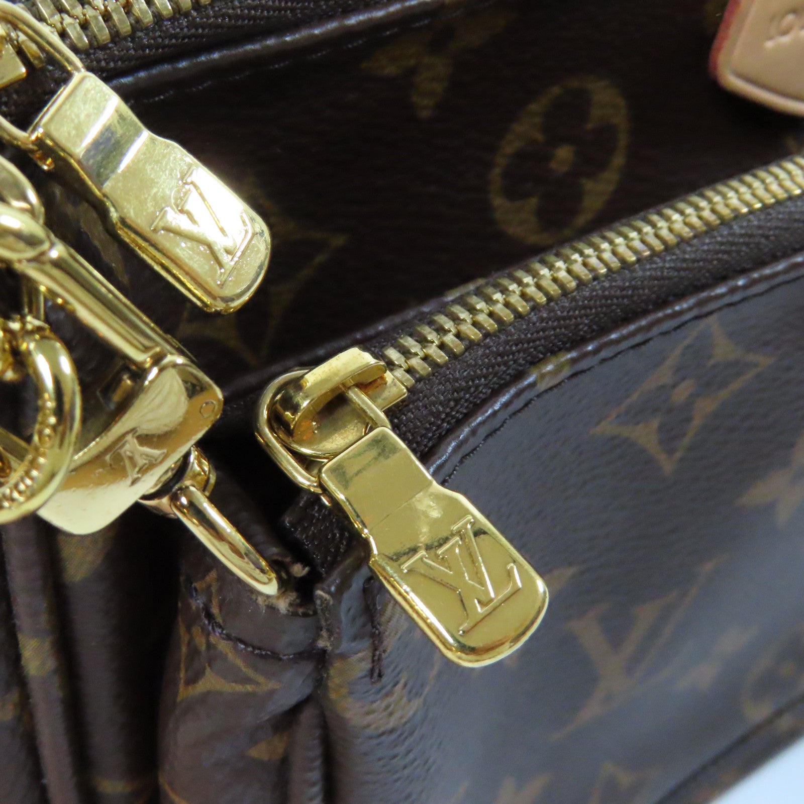 LOUIS VUITTON Monogram Multi Pochette Accessories金扣手挽肩背兩用袋啡色/粉紅色