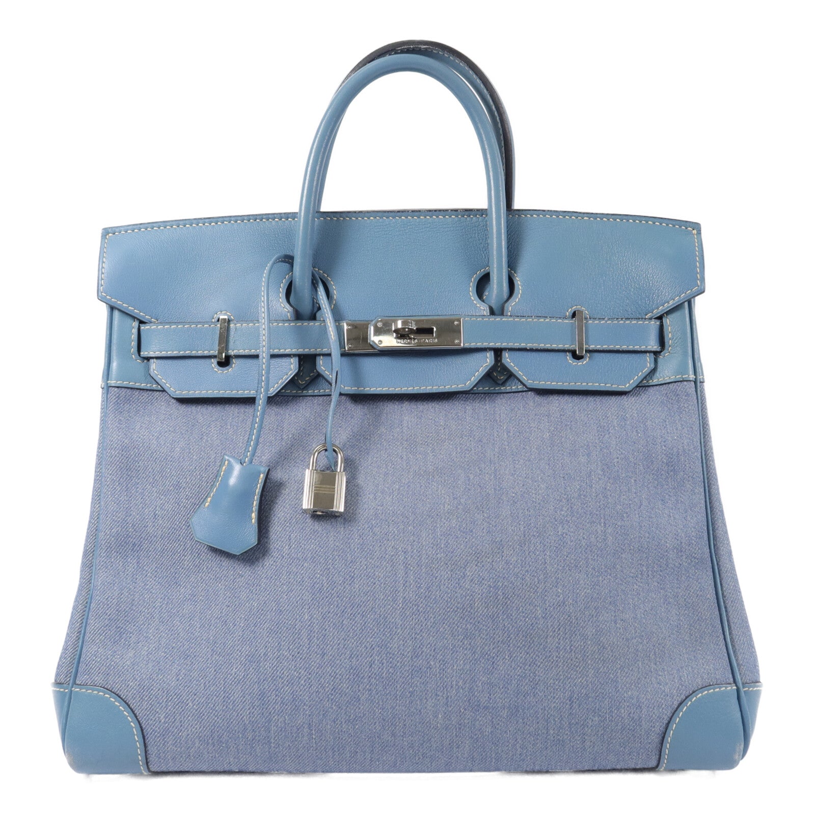 HERMES Denmin Tolie Birkin HAC 32手挽袋Bleu Jean