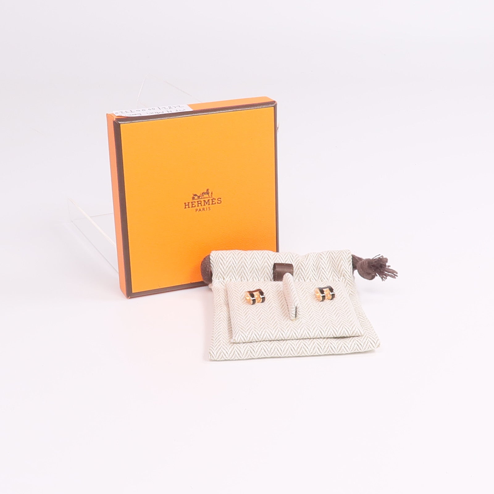 HERMES 金屬Mini Pop H Earrings耳環Noir