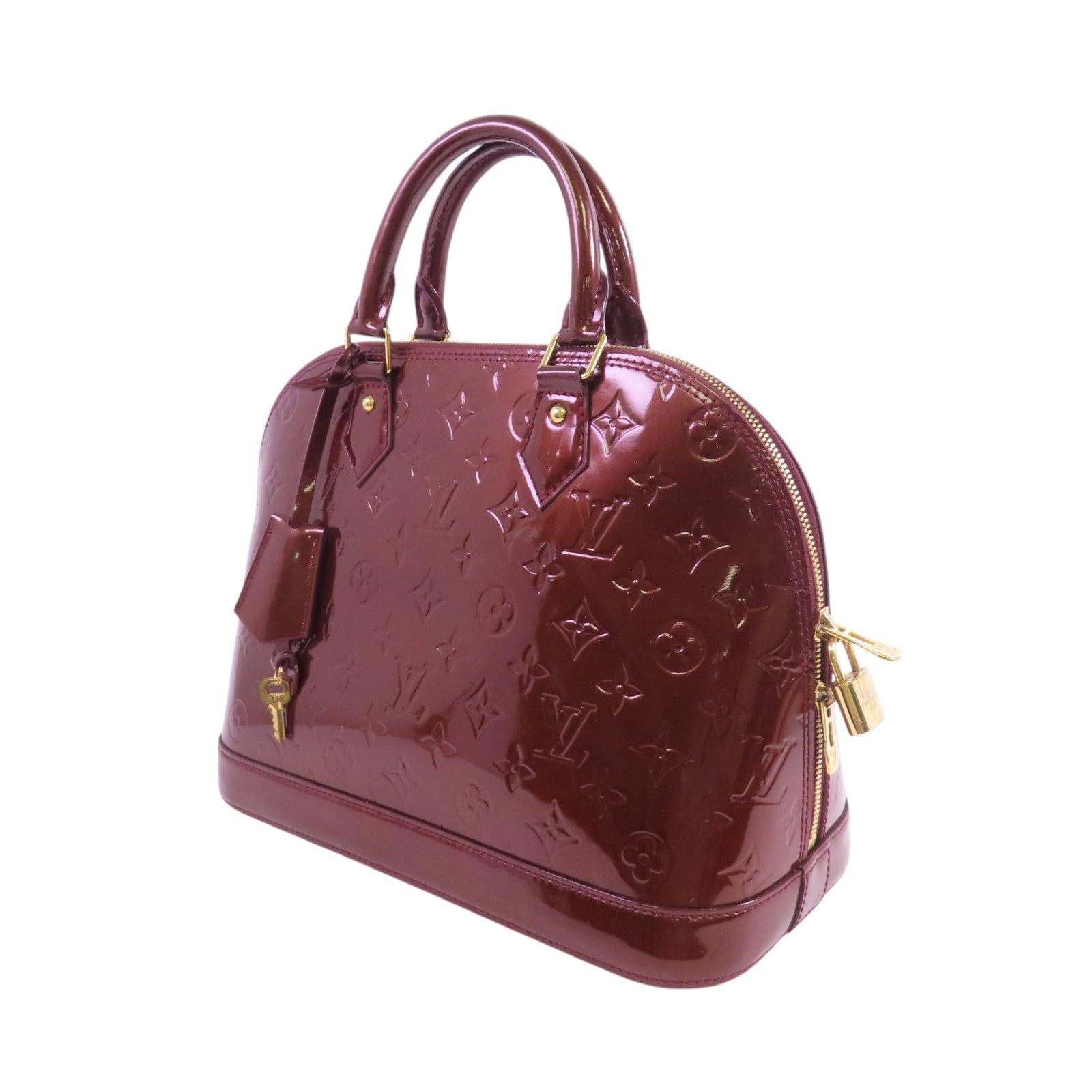 LOUIS VUITTON Monogram Vernis Alma PM Hand Bag金扣手挽袋