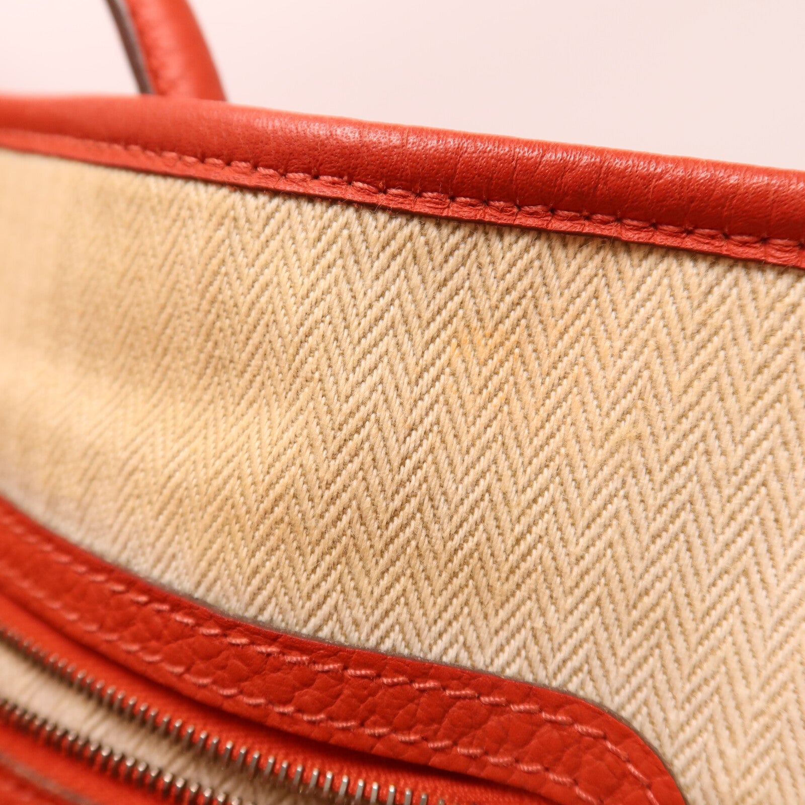 HERMES Clemence皮革Garden Party PM手挽袋Rouge Tomate