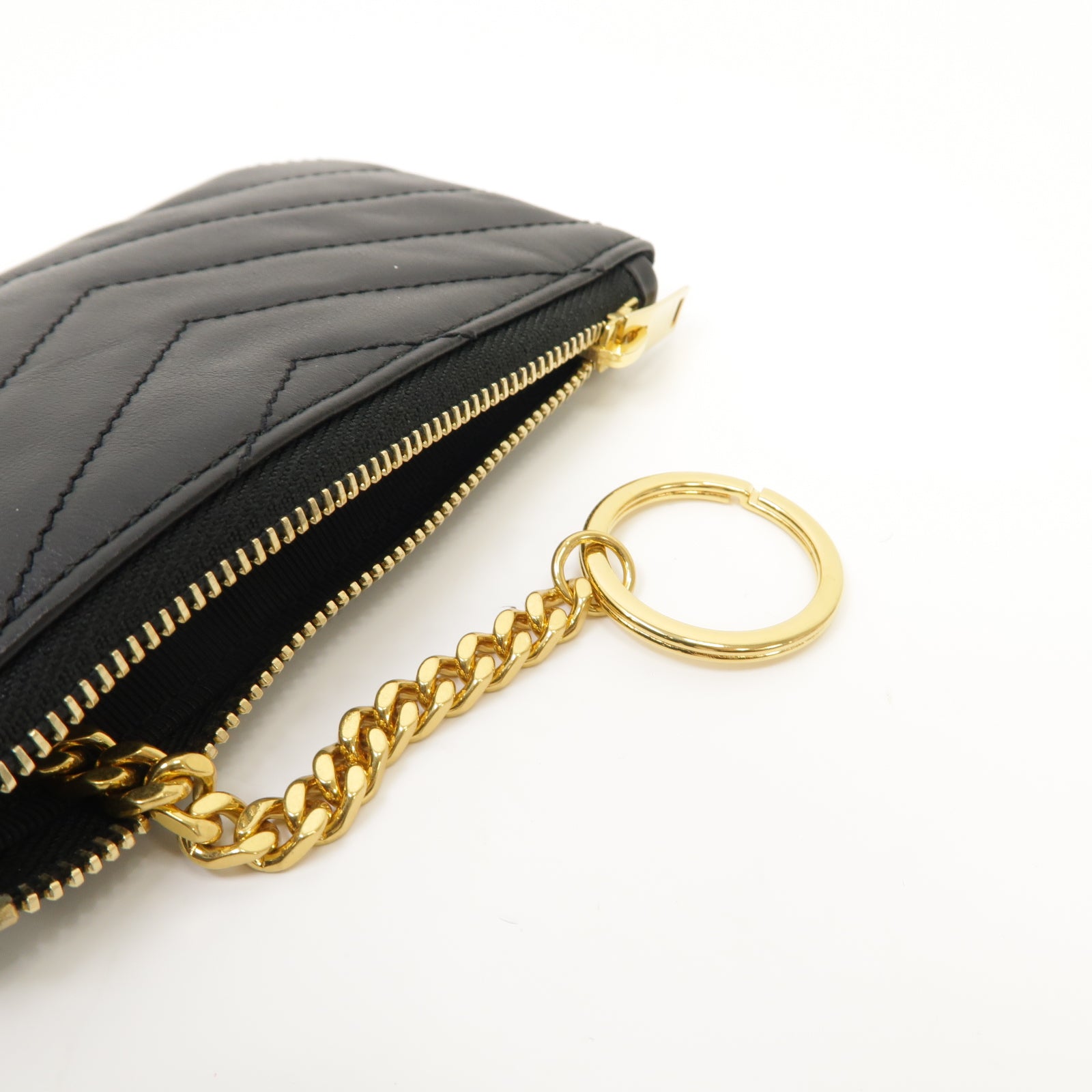 SAINT LAURENT 牛皮皮革Coin Case金扣零錢包黑色