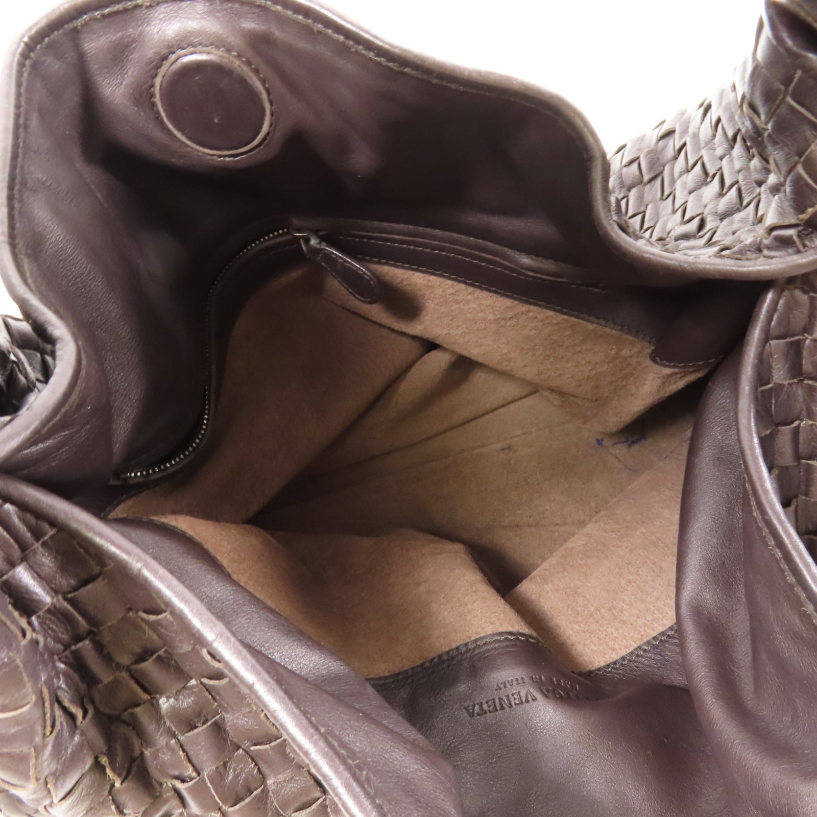 BOTTEGA VENETA 織紋皮革Handle Bag銀扣手挽袋黑色