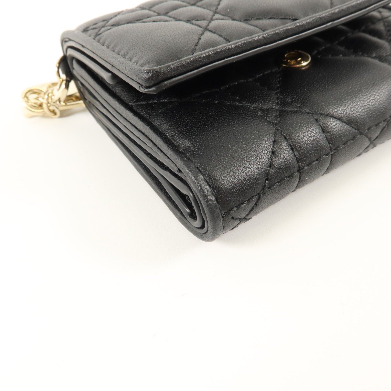 Dior 羊皮皮革Mini Lady Dior Gardenia Wallet錢包