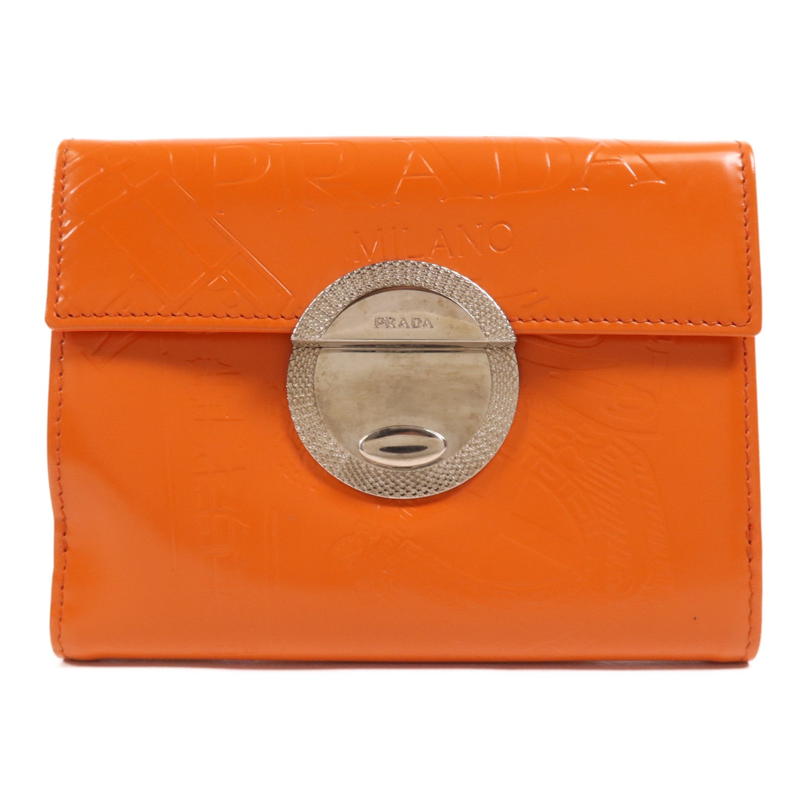 PRADA 【激減優惠】牛皮皮革Wallet銀扣錢包
