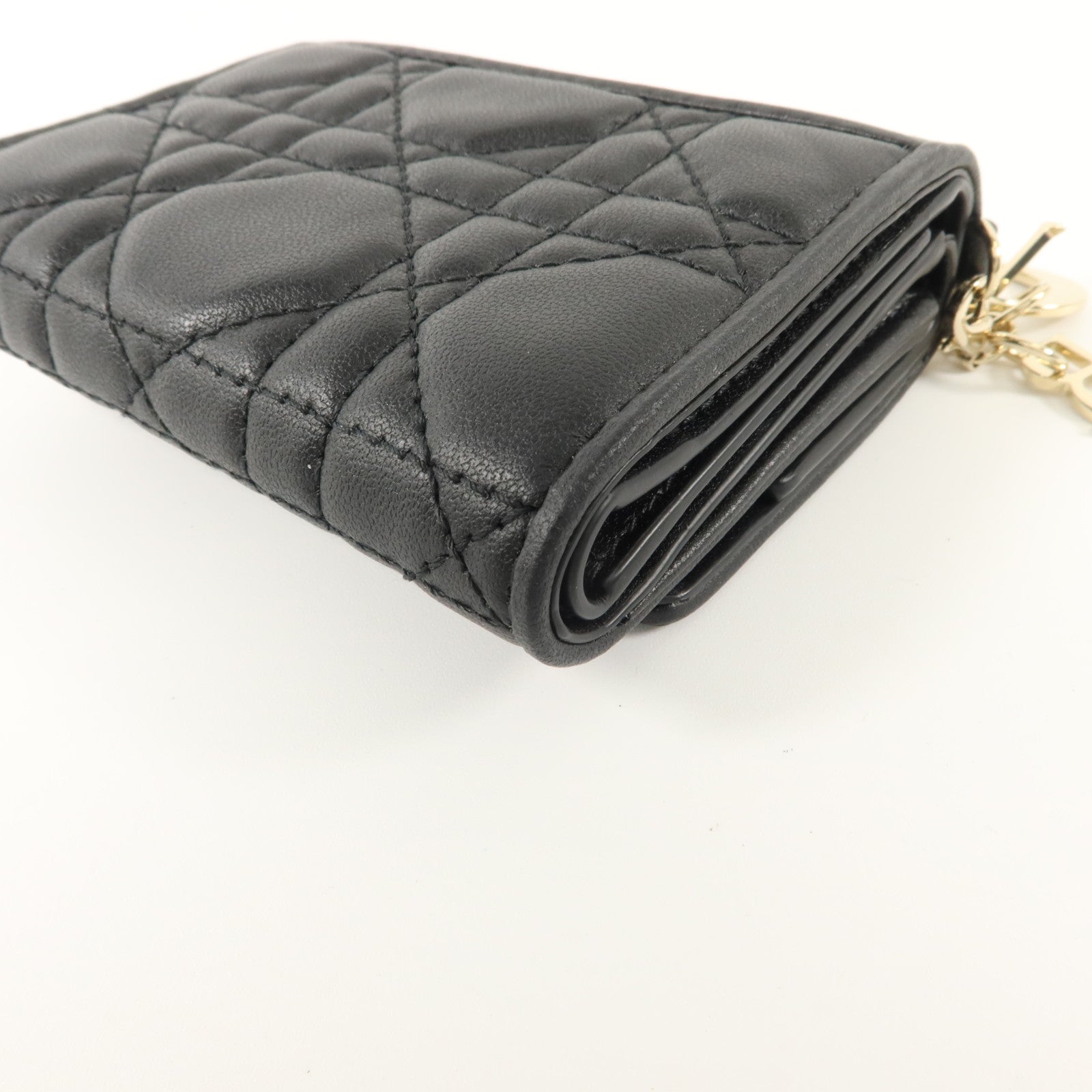 Dior 羊皮皮革Mini Lady Dior Gardenia Wallet錢包