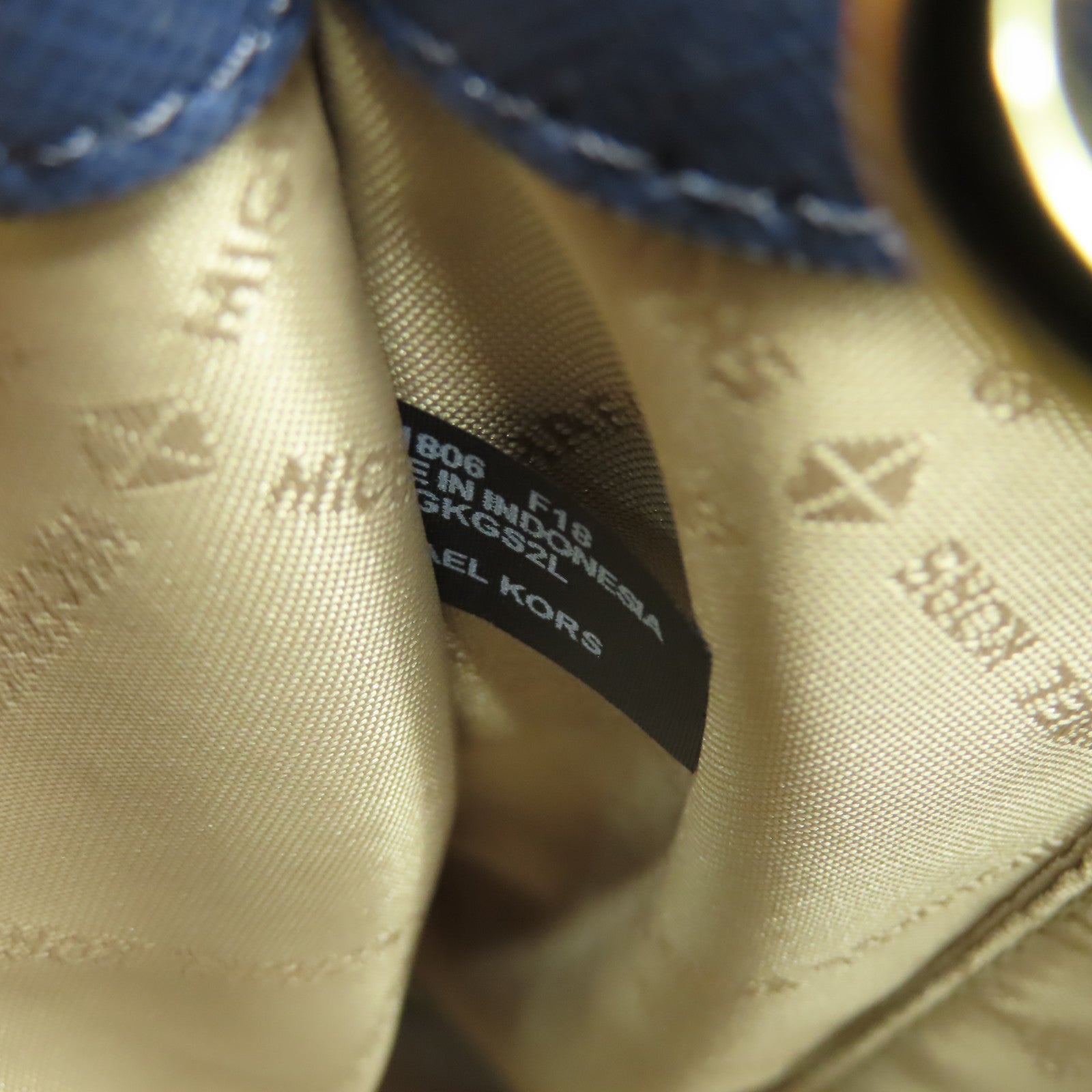Michael Kors 【激減優惠】牛皮皮革Shoulder Bag金扣手挽肩背兩用袋藍色