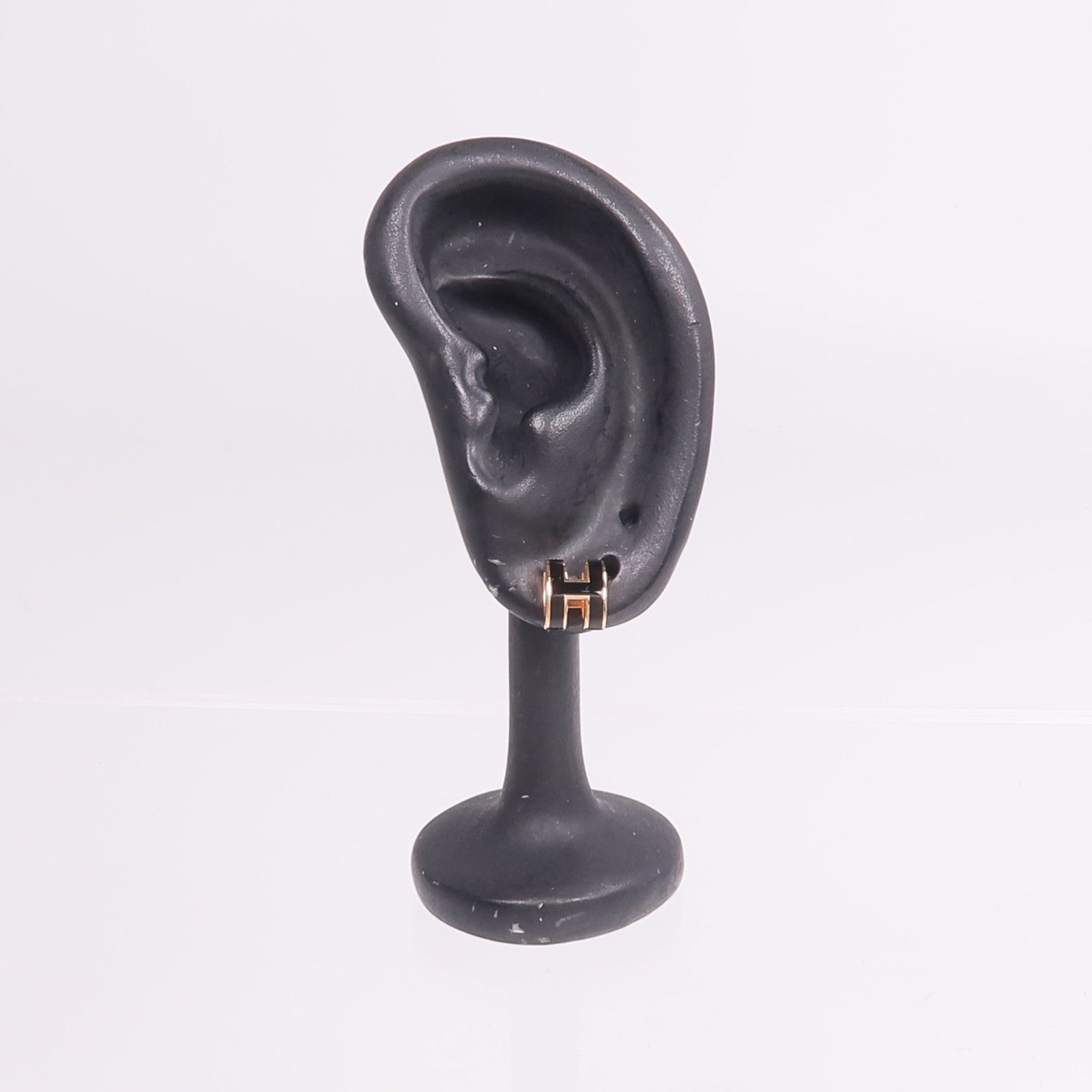 HERMES 金屬Mini Pop H Earrings耳環Noir