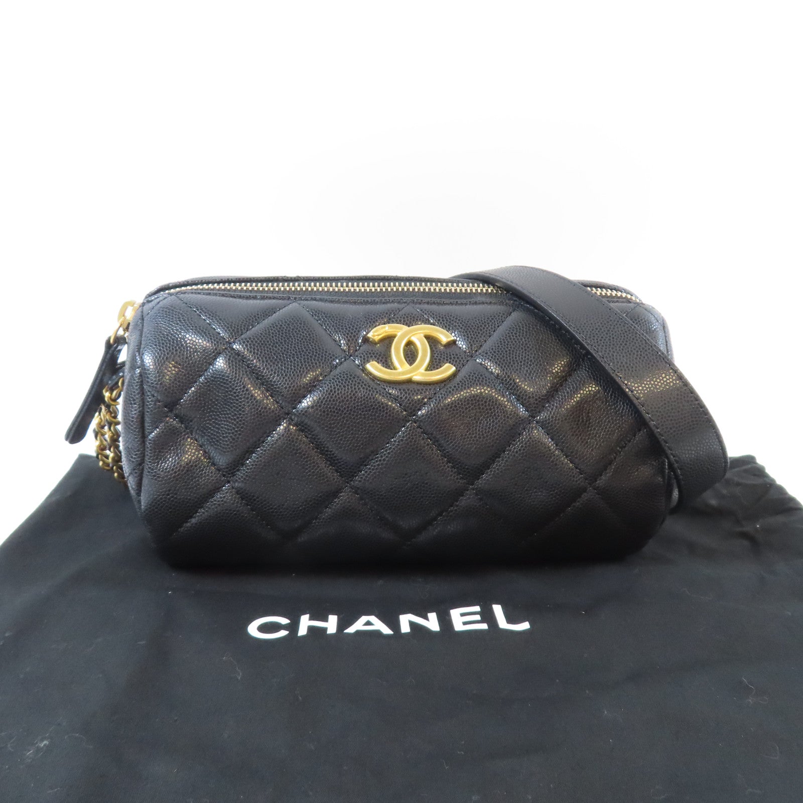 CHANEL 【激減優惠】菱格Caviar皮革Golden Coin Boston Bag肩背 CHANEL 【激減優惠】菱格Caviar皮革Golden Coin Boston Bag肩背