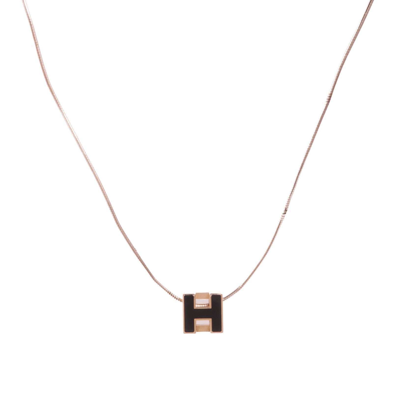 HERMES 金屬Cube d'H (H Cube) Necklace項鏈