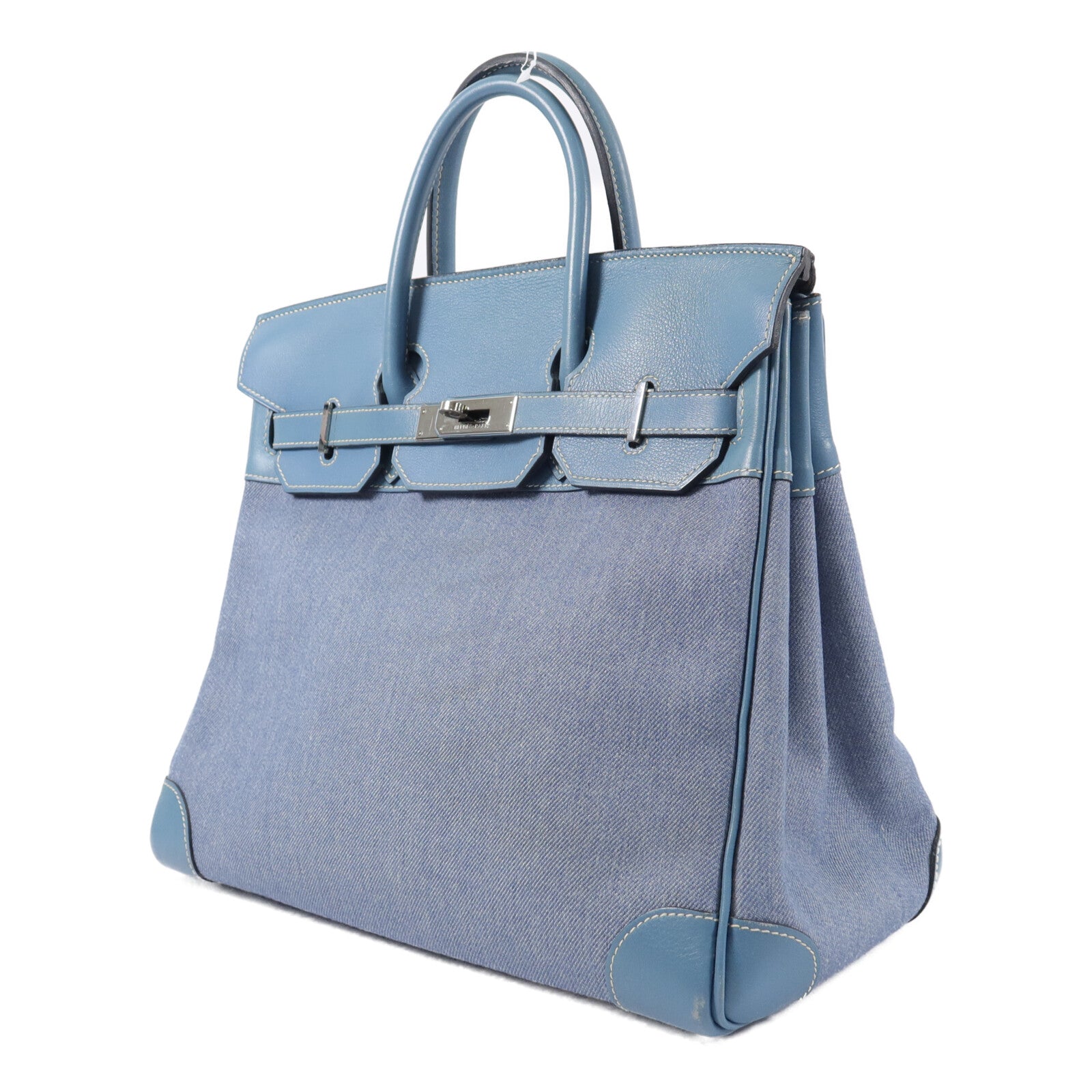 HERMES Denmin Tolie Birkin HAC 32手挽袋Bleu Jean