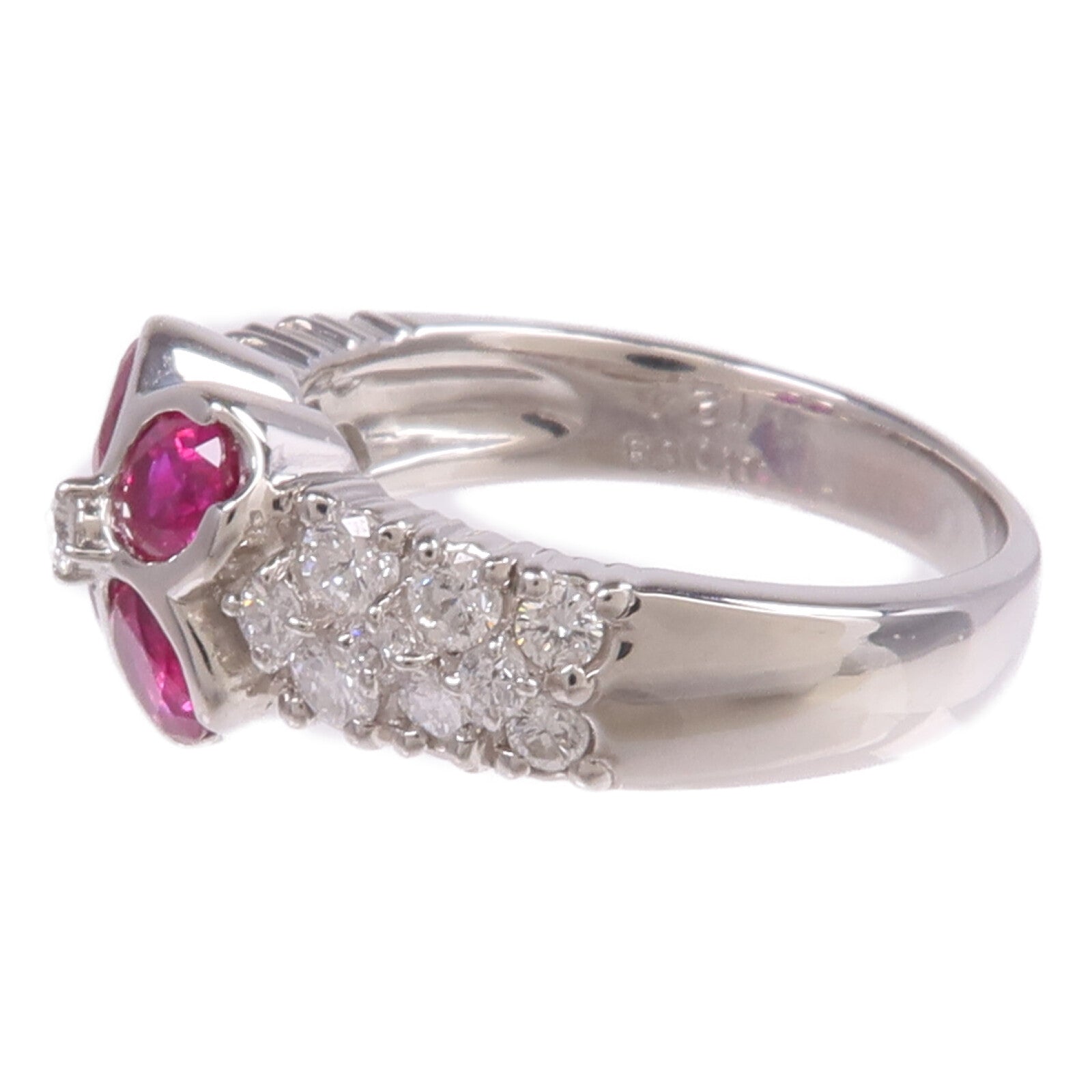 JEWELRY PT900鉑金Ruby Diamond Ring紅寶石/鑽石戒指US#6.5