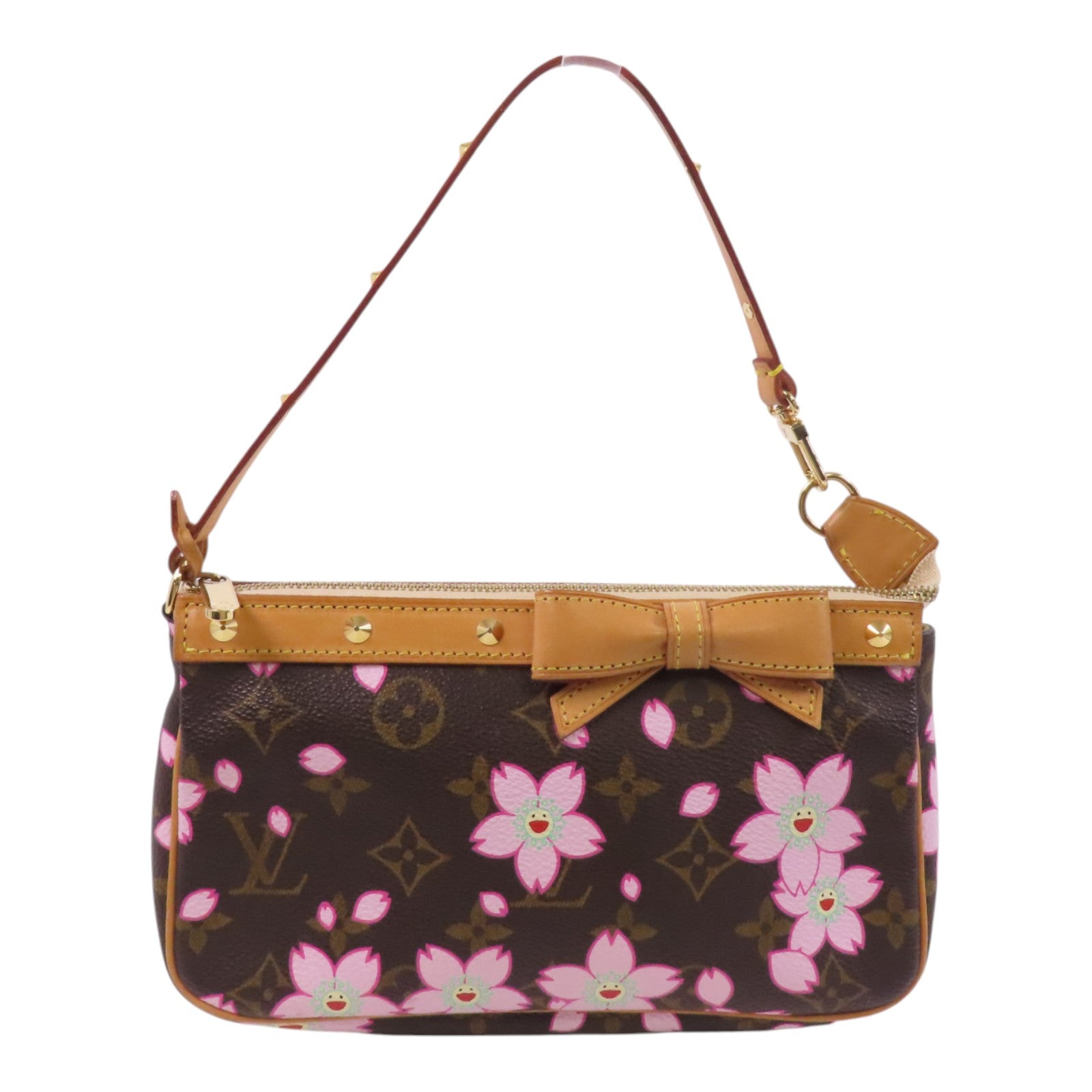 LOUIS VUITTON Monogram Cherry Blossom Pochette金扣肩背袋