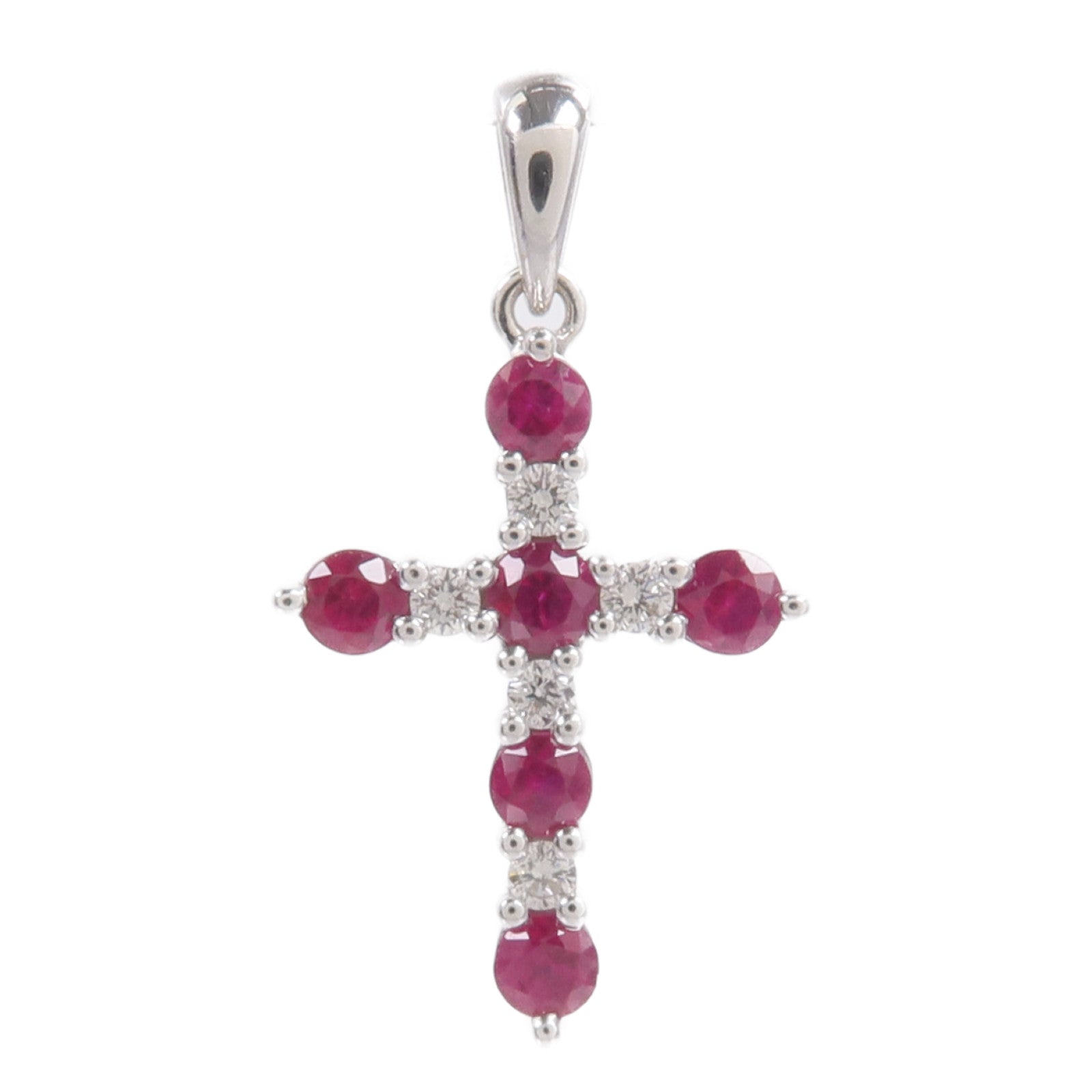 JEWELRY 18K白金Ruby Diamond Pendant Top紅寶石/鑽石吊墜