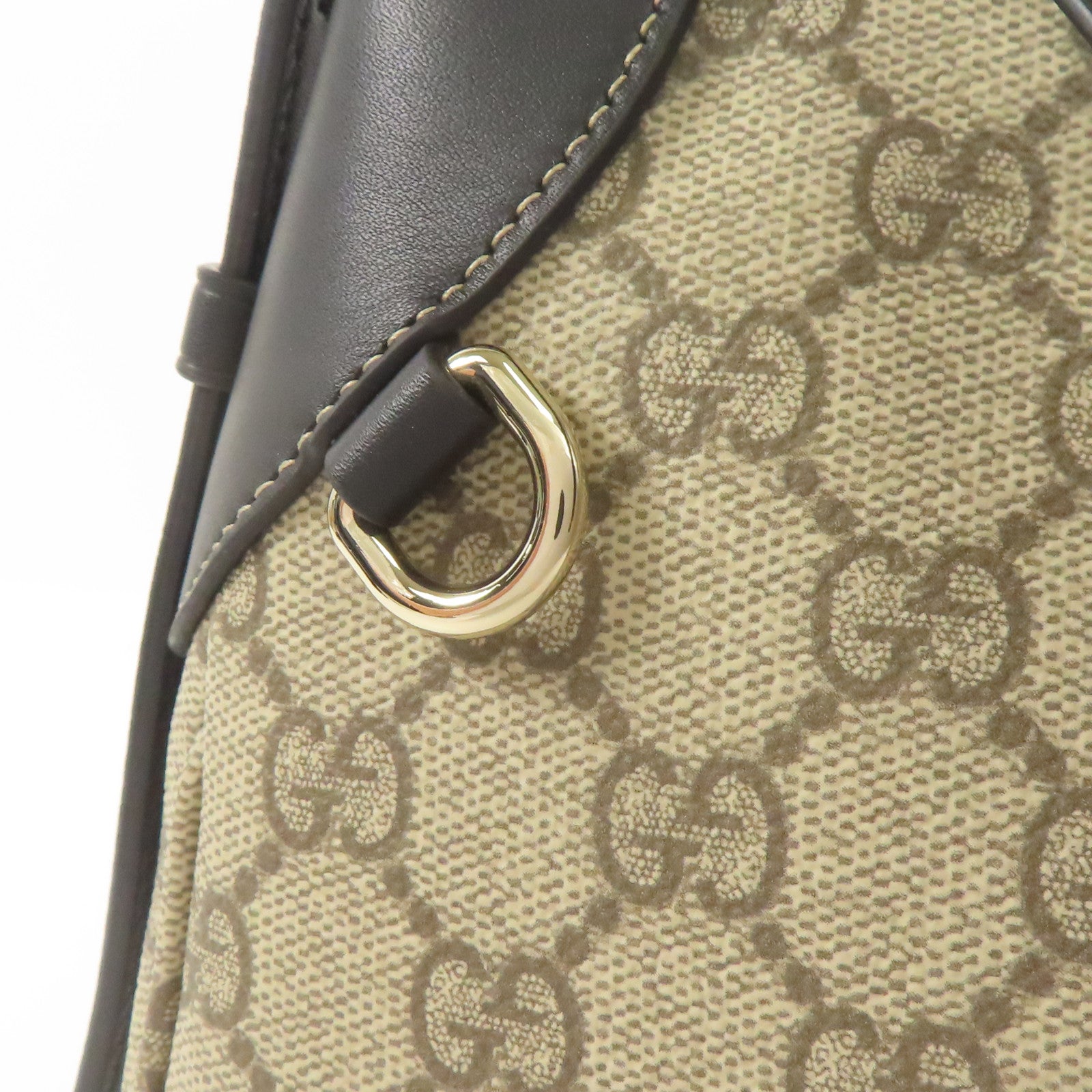 GUCCI 塗層帆布Shoulder Bag金扣手挽肩背兩用袋