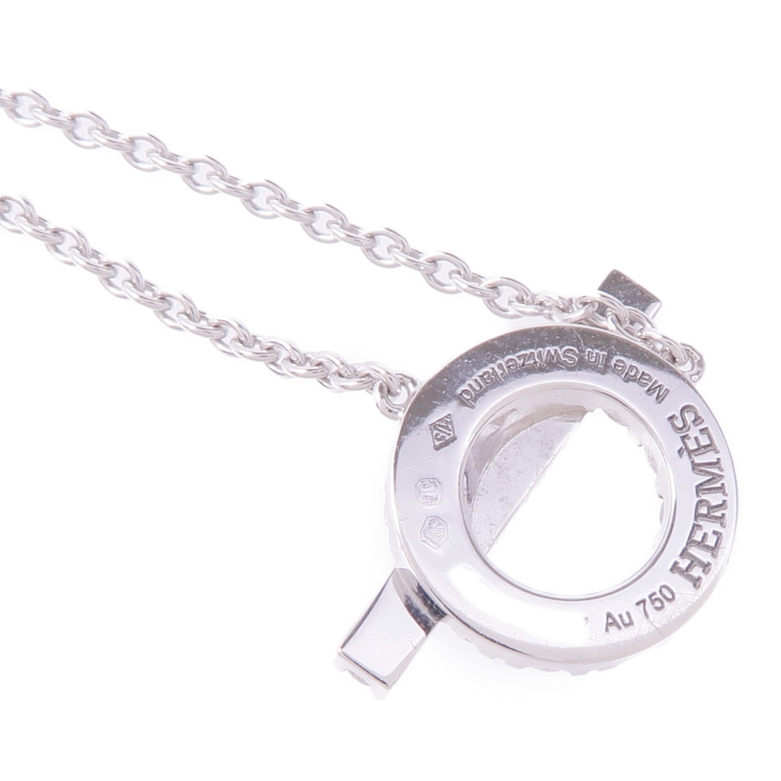 HERMES 18K白金Finesse Pendant鑽石項鍊