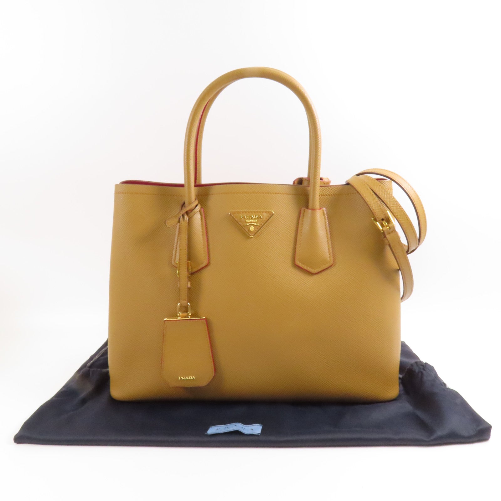 PRADA 牛皮皮革2 Way Shoulder金扣手挽肩背兩用袋