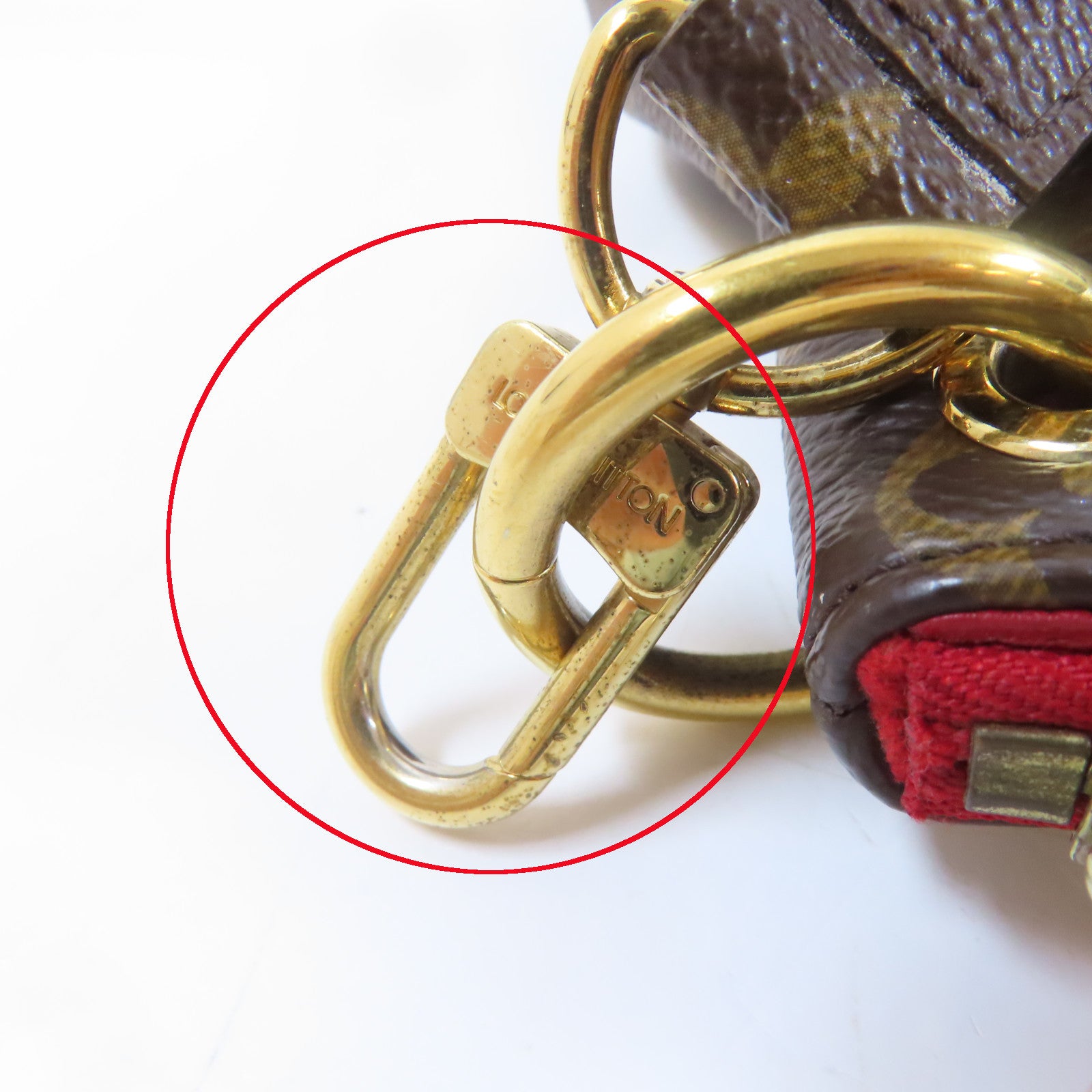 LOUIS VUITTON 【激減優惠】Monogram Pallas MM金扣手挽肩背兩用袋啡色/紅色