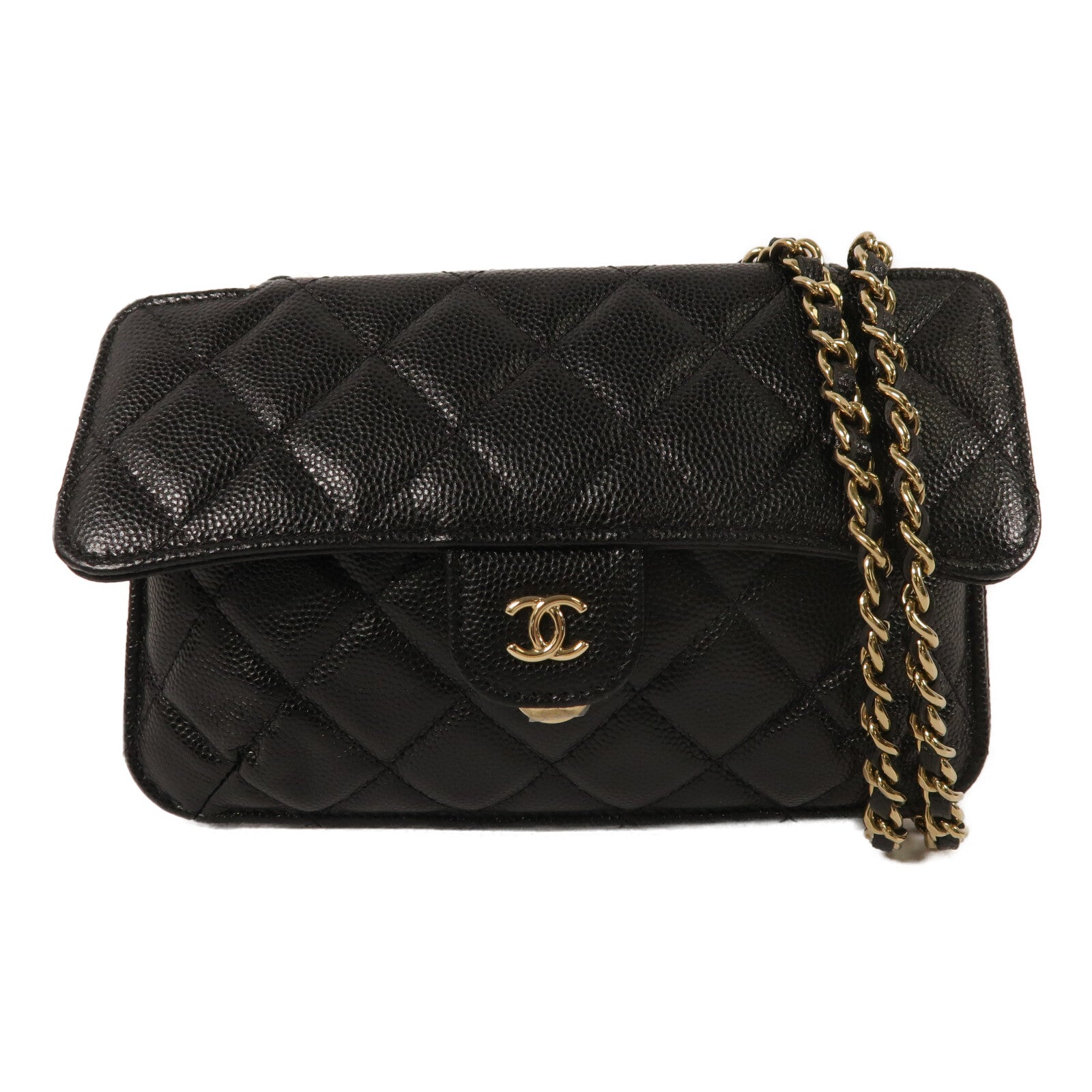 CHANEL 牛皮皮革Chain Shoulder鏈帶肩背袋