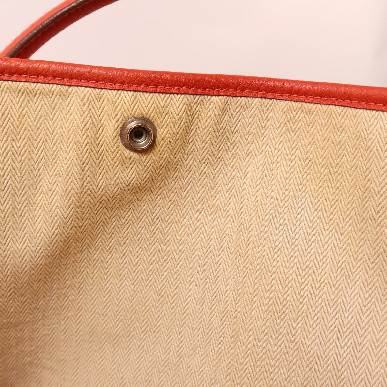 HERMES Clemence皮革Garden Party PM手挽袋Rouge Tomate
