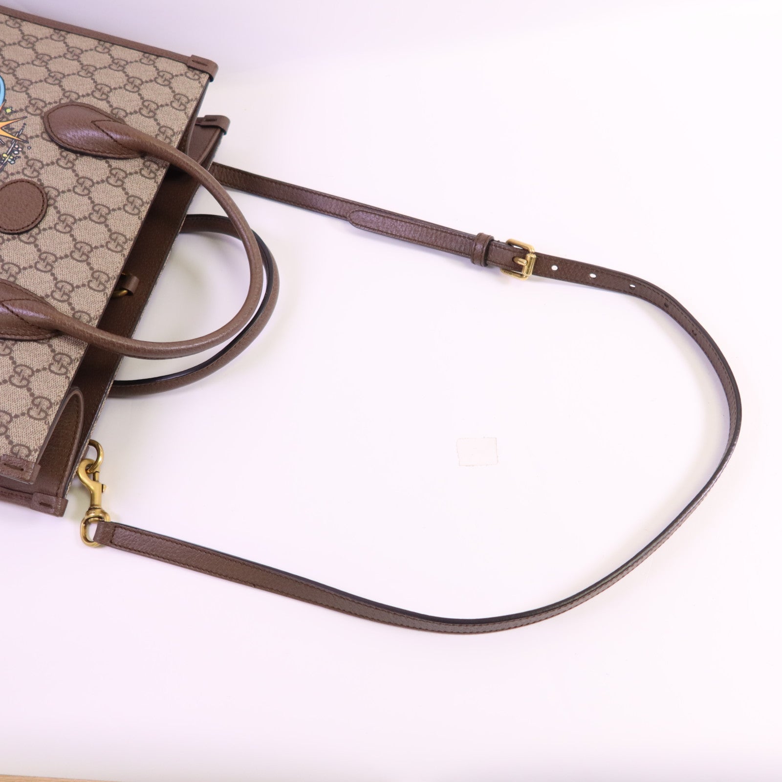 GUCCI 塗層帆布Disney GG Supreme金扣手挽肩背兩用袋
