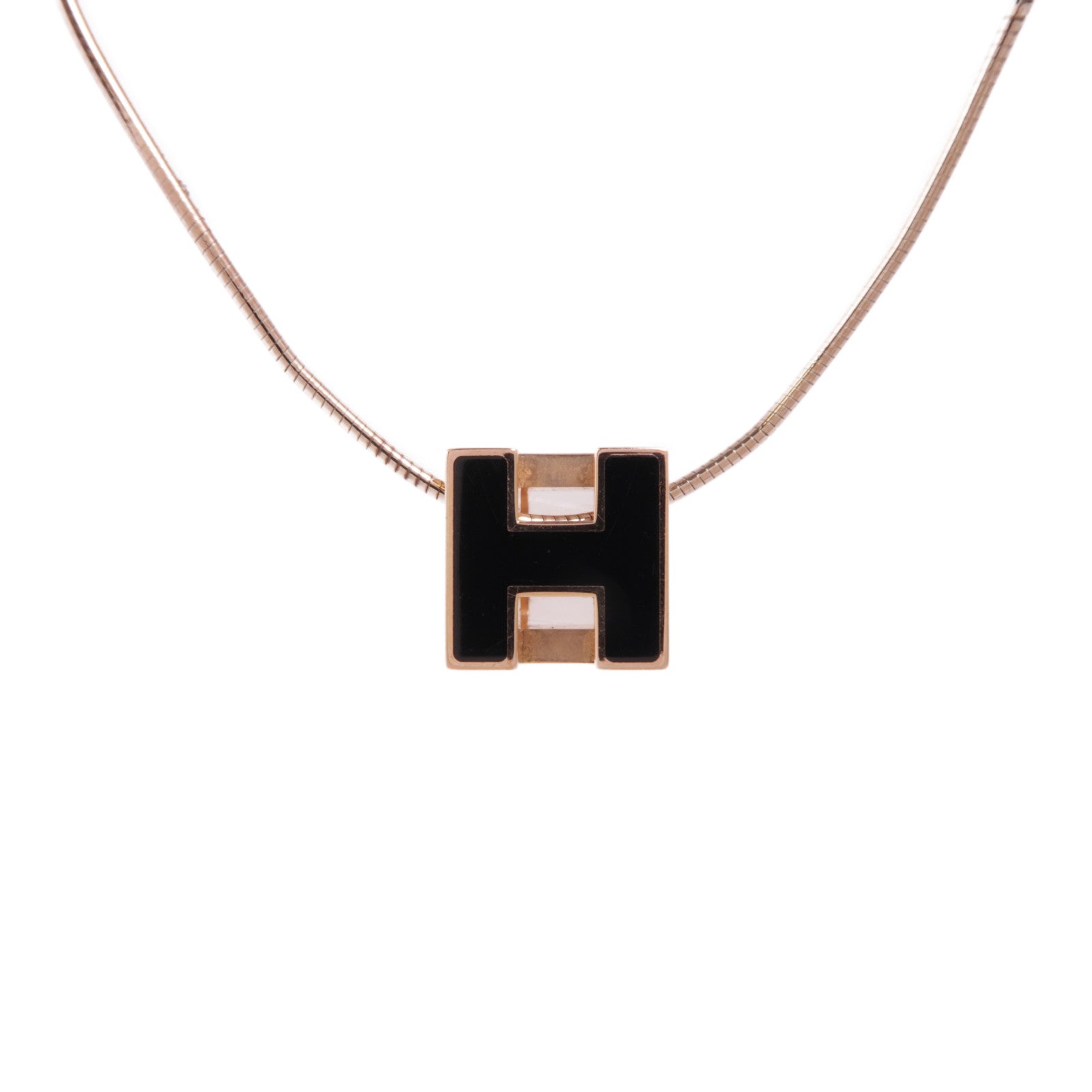 HERMES 金屬Cube d'H (H Cube) Necklace項鏈