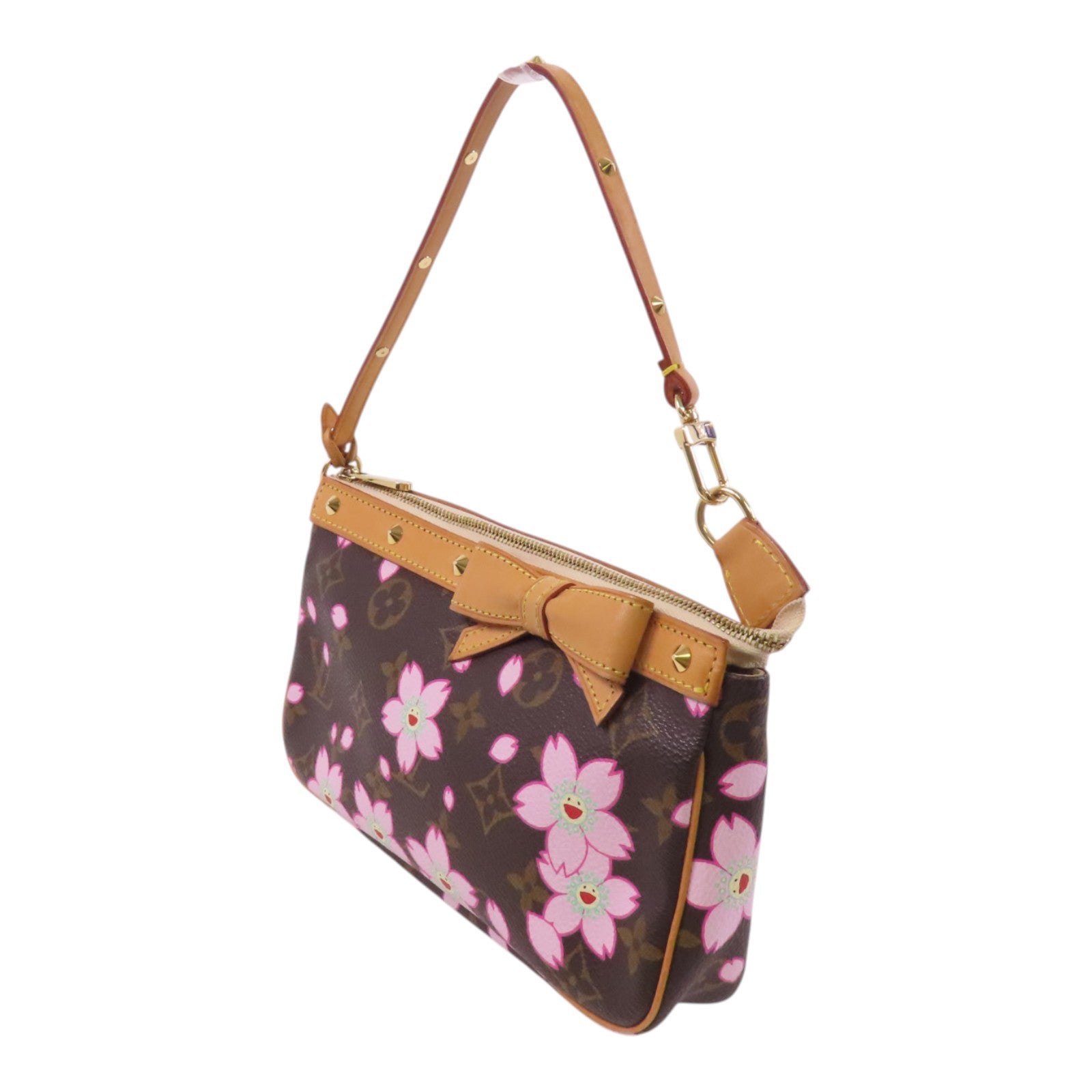 LOUIS VUITTON Monogram Cherry Blossom Pochette金扣肩背袋