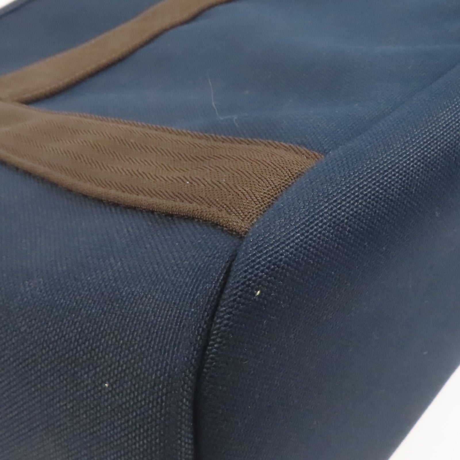 HERMES PHW Sac De Pansage Groom 2 Way Shoulder Bag Canvas Navy
