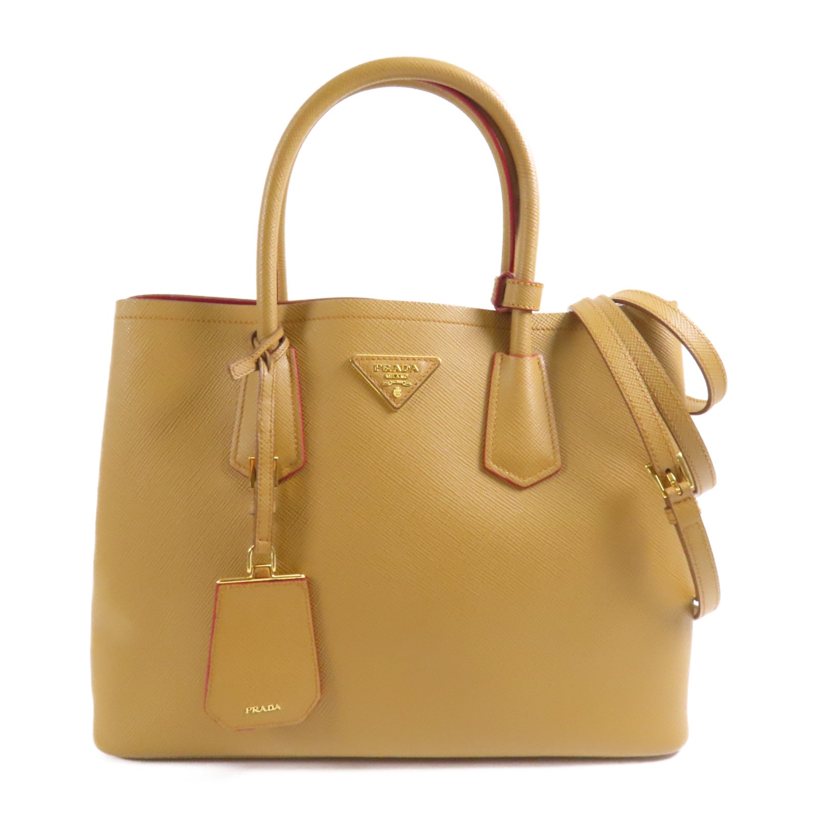 PRADA 牛皮皮革2 Way Shoulder金扣手挽肩背兩用袋