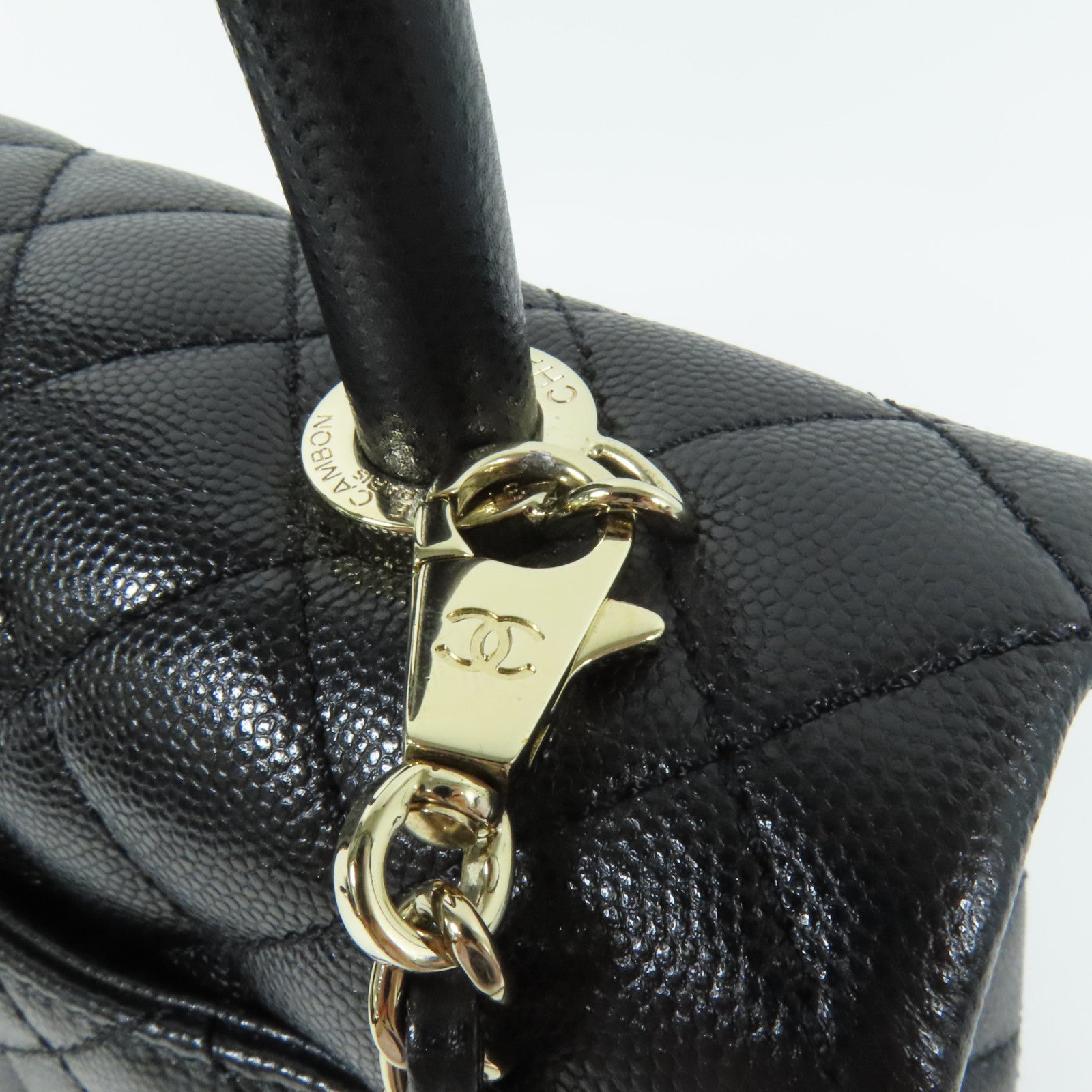 CHANEL 牛皮皮革Coco Handle Small金扣手挽肩背兩用袋