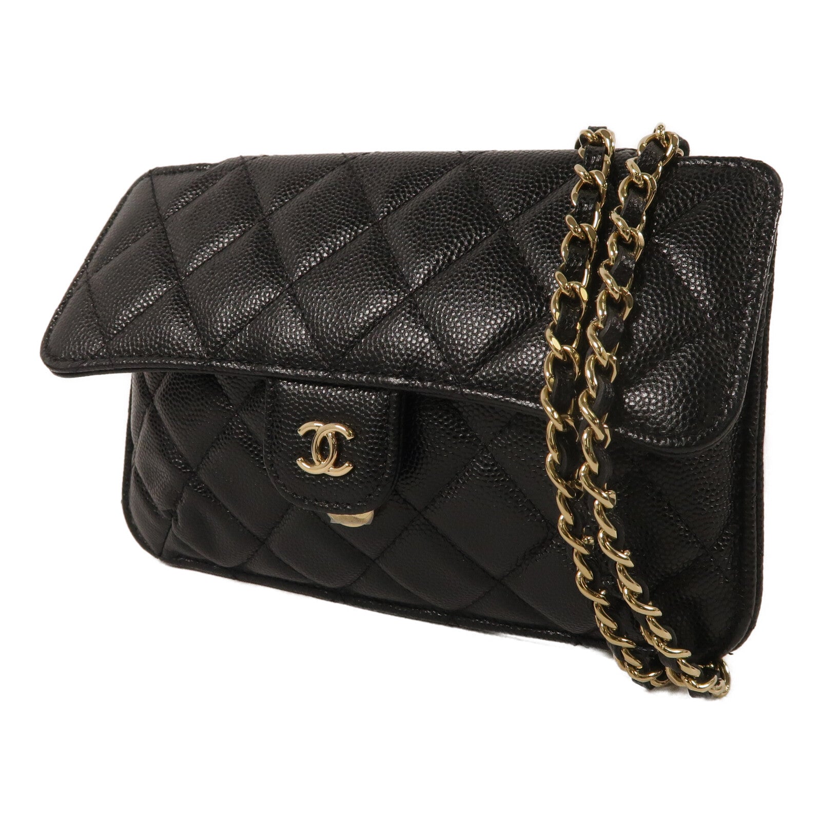 CHANEL 牛皮皮革Chain Shoulder鏈帶肩背袋