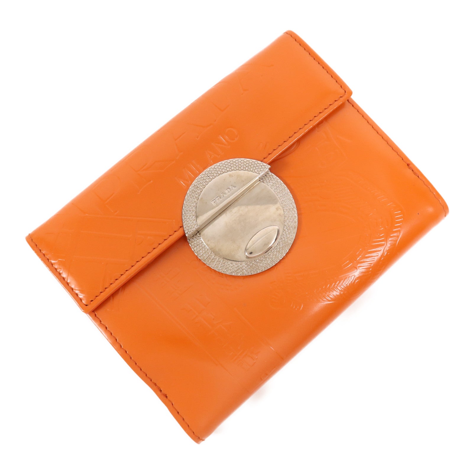 PRADA 牛皮皮革Wallet銀扣錢包