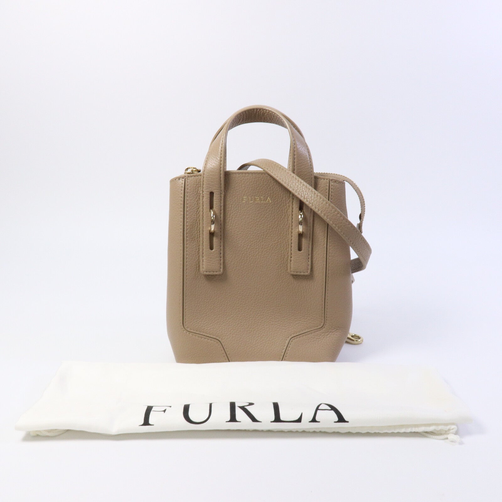 Furla 牛皮皮革2 Way Bag手挽肩背兩用袋