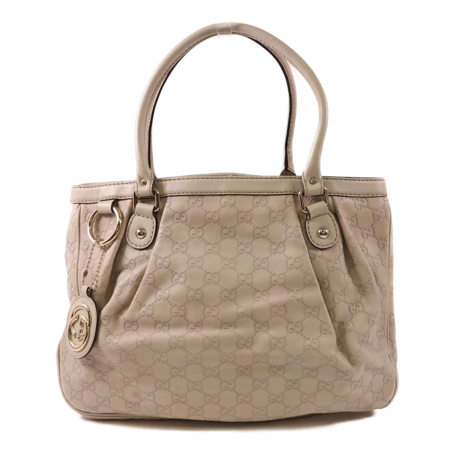 GUCCI GG GHW Sukey Shoulder Bag 296835 Calfskin Leather Beige