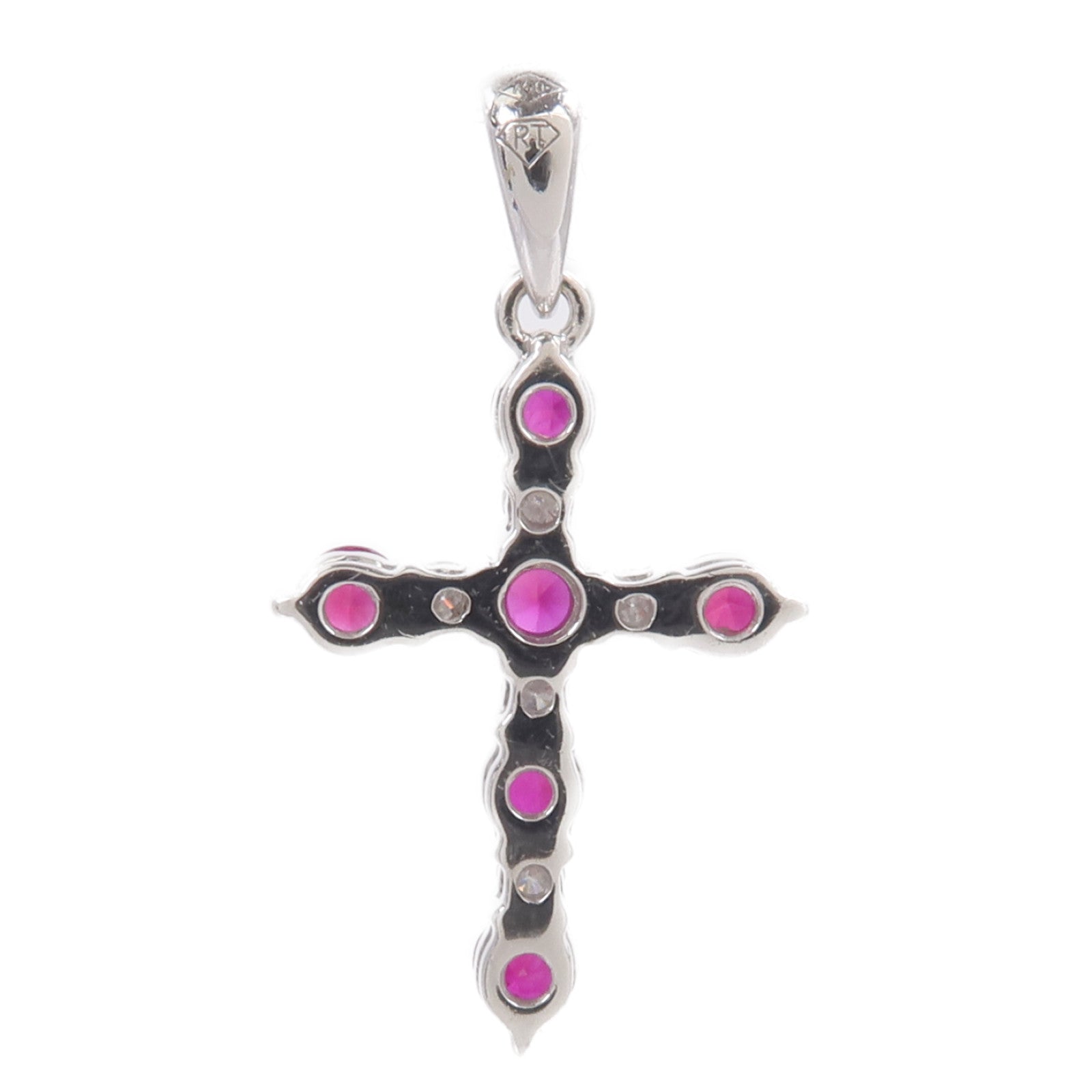 JEWELRY 18K白金Ruby Diamond Pendant Top紅寶石/鑽石吊墜