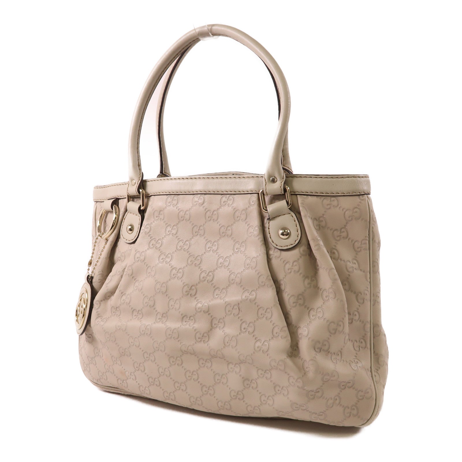 GUCCI GG GHW Sukey Shoulder Bag 296835 Calfskin Leather Beige