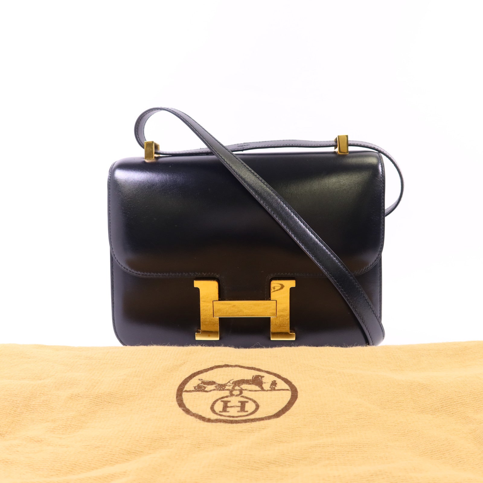 HERMES Box Calf皮革Constance 24金扣肩背袋