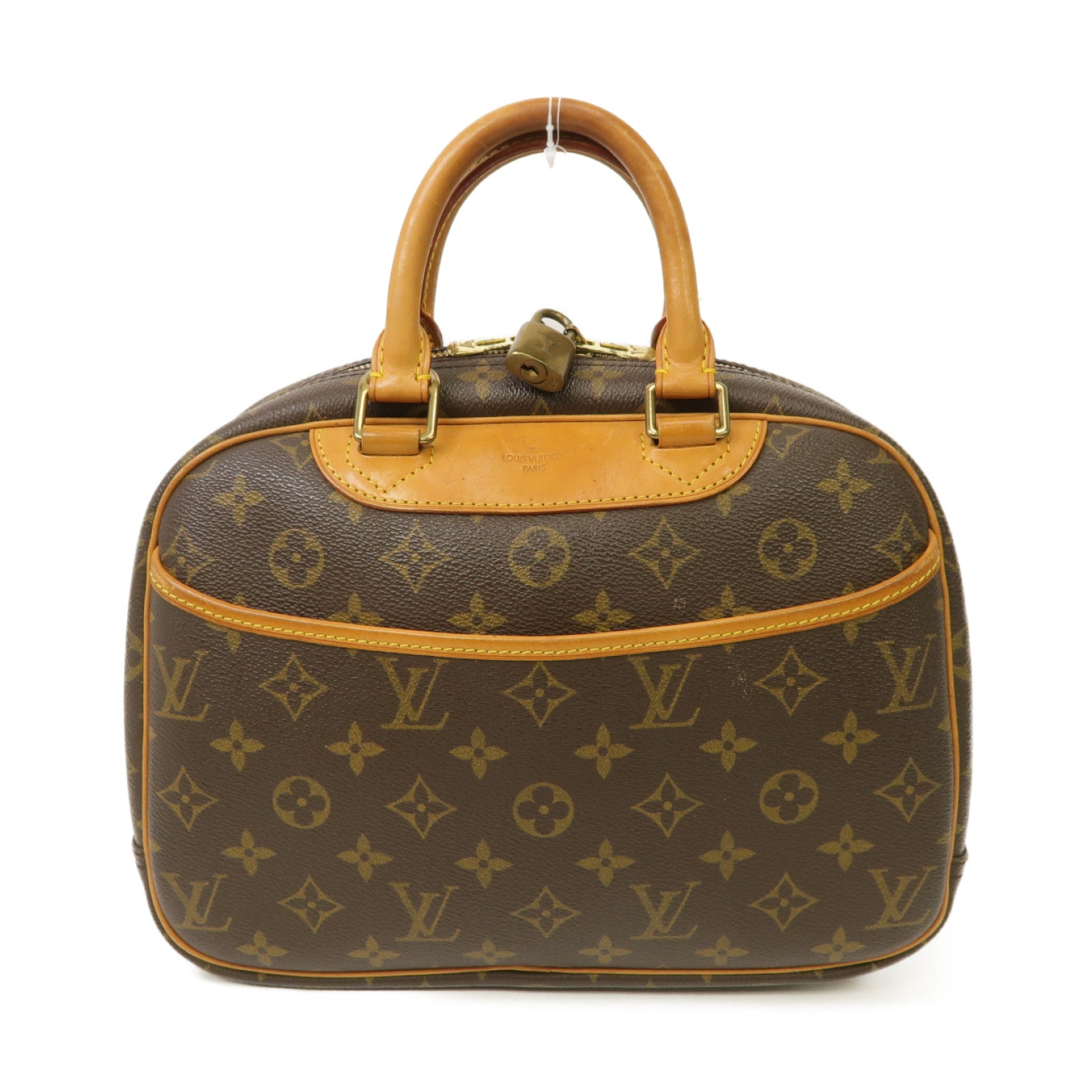 LOUIS VUITTON Monogram Trouville Hand Bag金扣手挽袋啡色