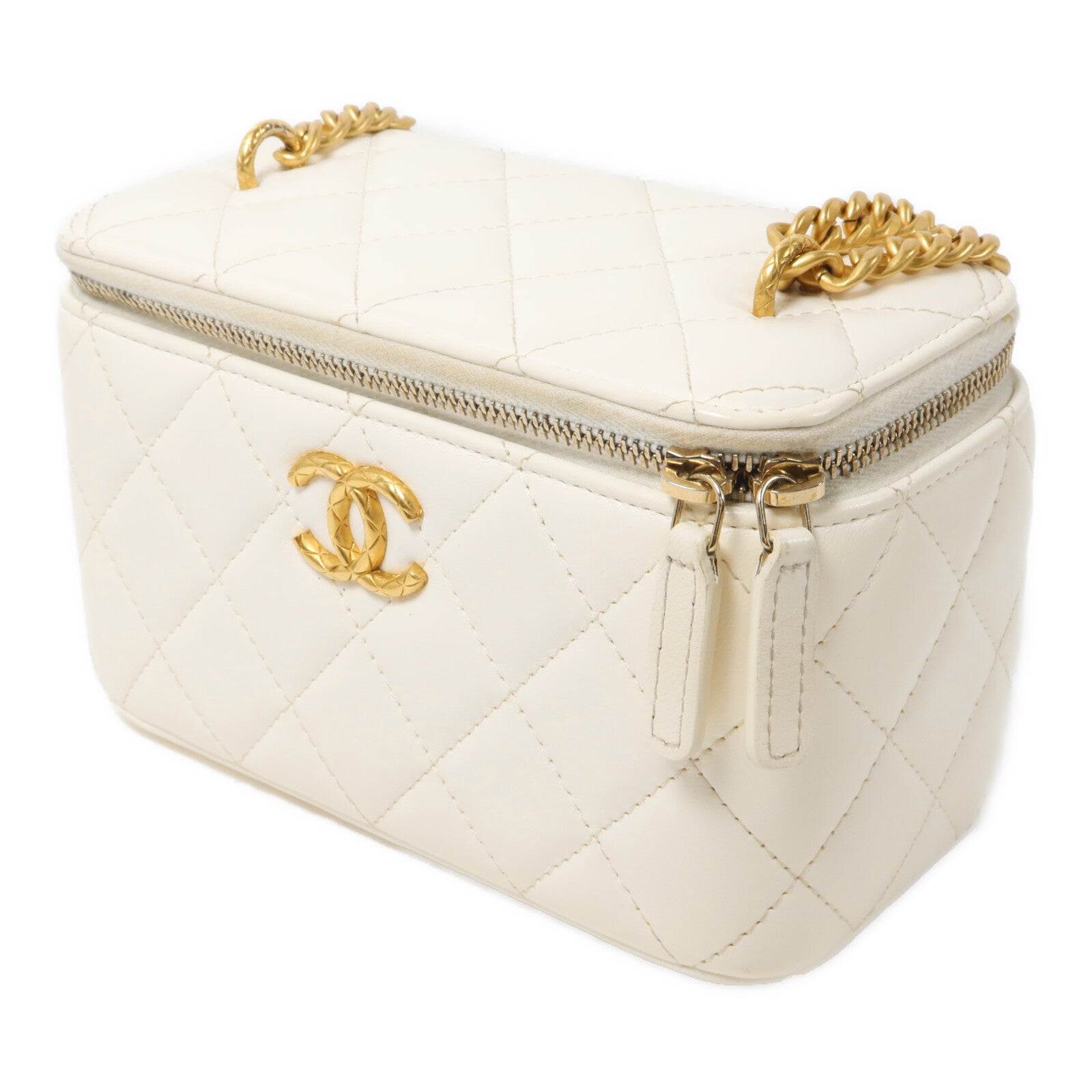 CHANEL 羊皮皮革Vanity Case鏈帶肩背袋