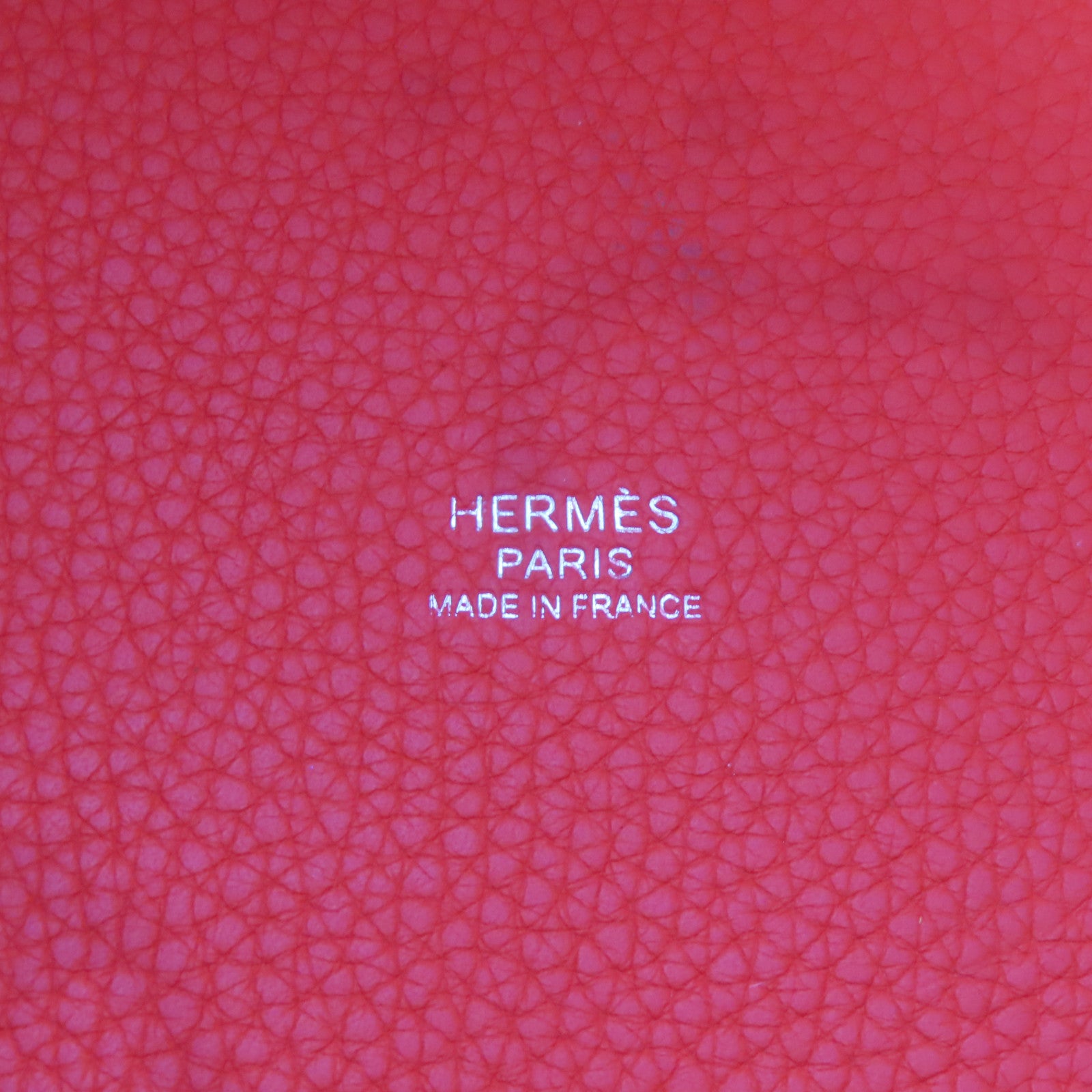 HERMES Clemence皮革/Swift皮革Picotin MM銀扣手挽袋Rose Eglantine/紅色