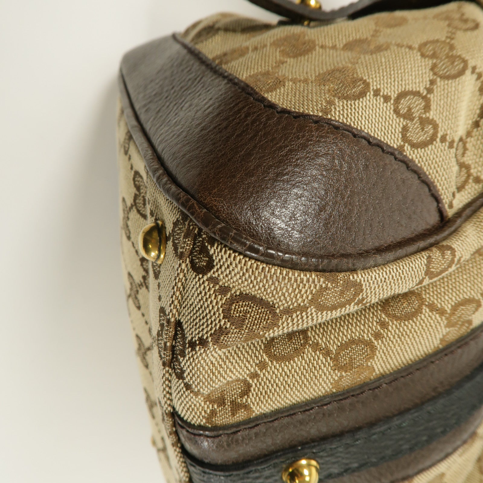 GUCCI 帆布/牛皮皮革Interlocking Boston手挽袋