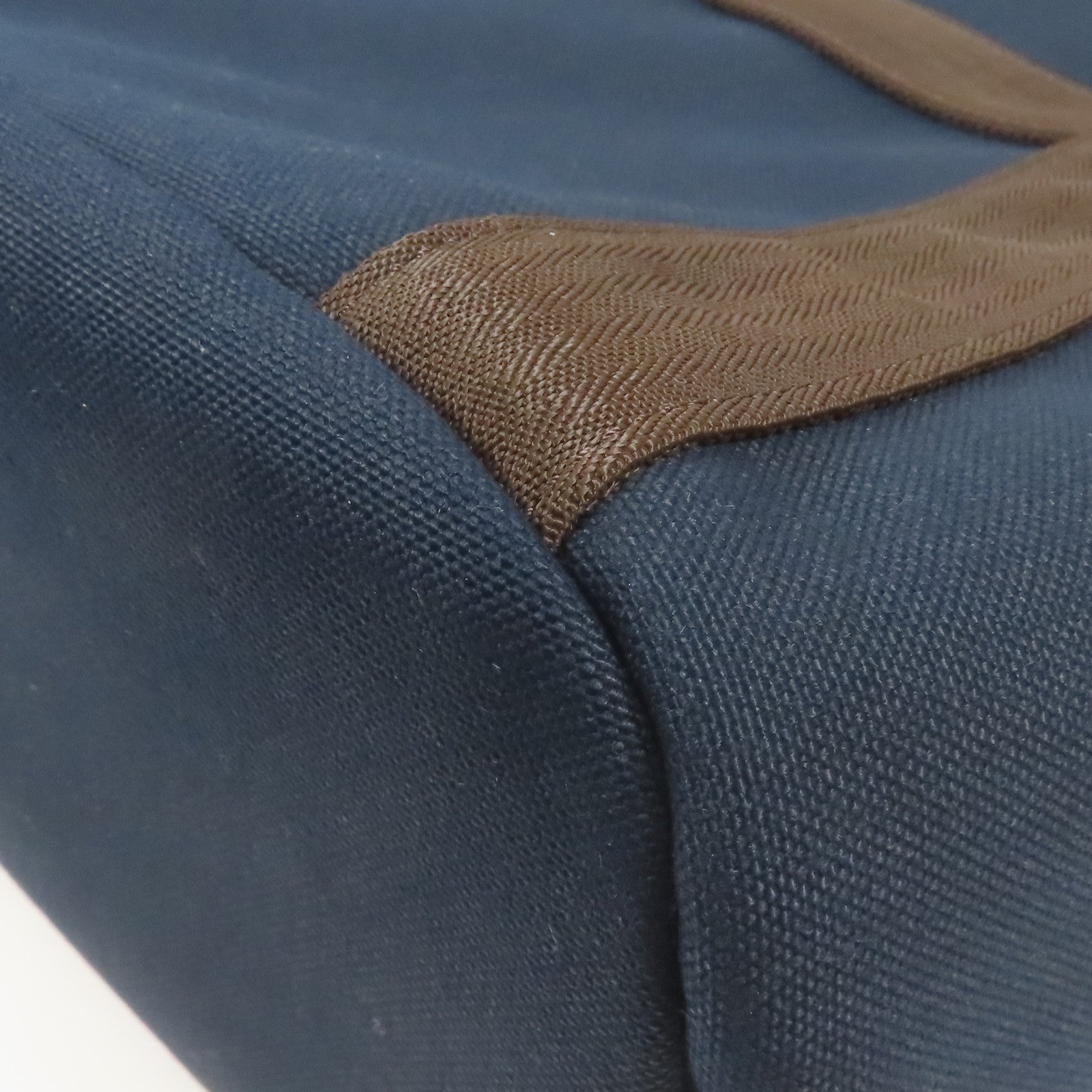 HERMES PHW Sac De Pansage Groom 2 Way Shoulder Bag Canvas Navy