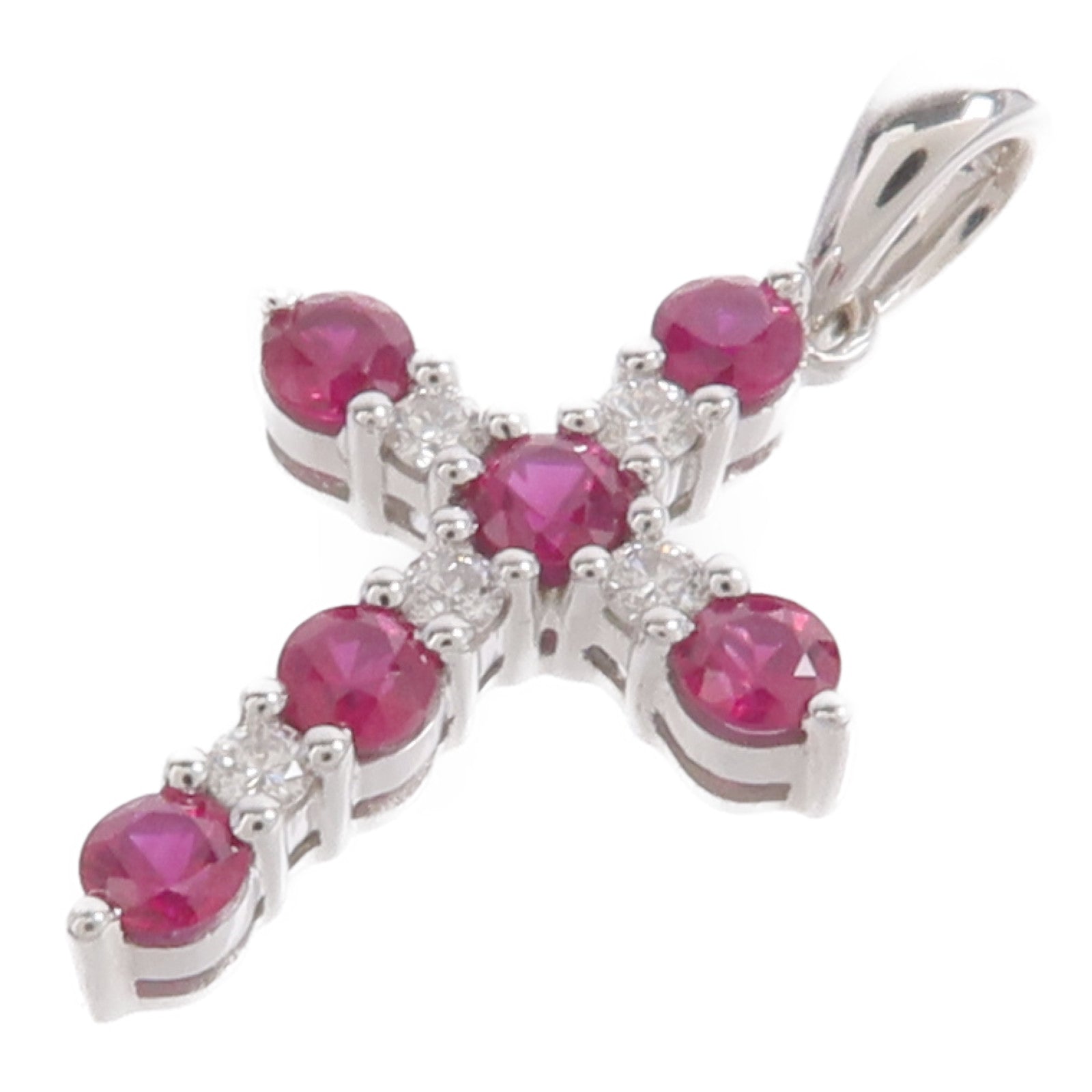 JEWELRY 18K白金Ruby Diamond Pendant Top紅寶石/鑽石吊墜
