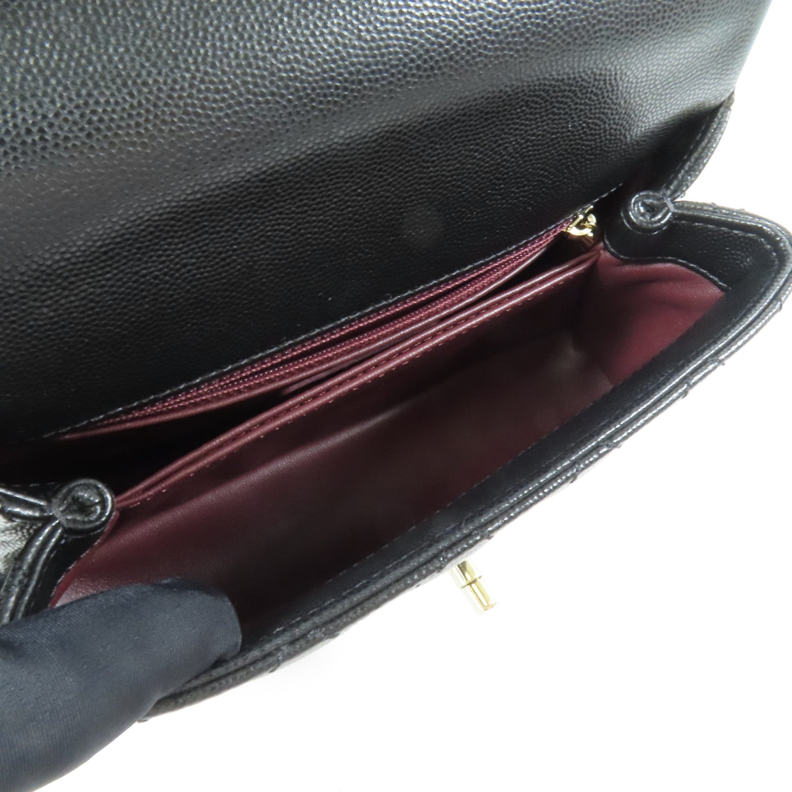 CHANEL 牛皮皮革Coco Handle Small金扣手挽肩背兩用袋