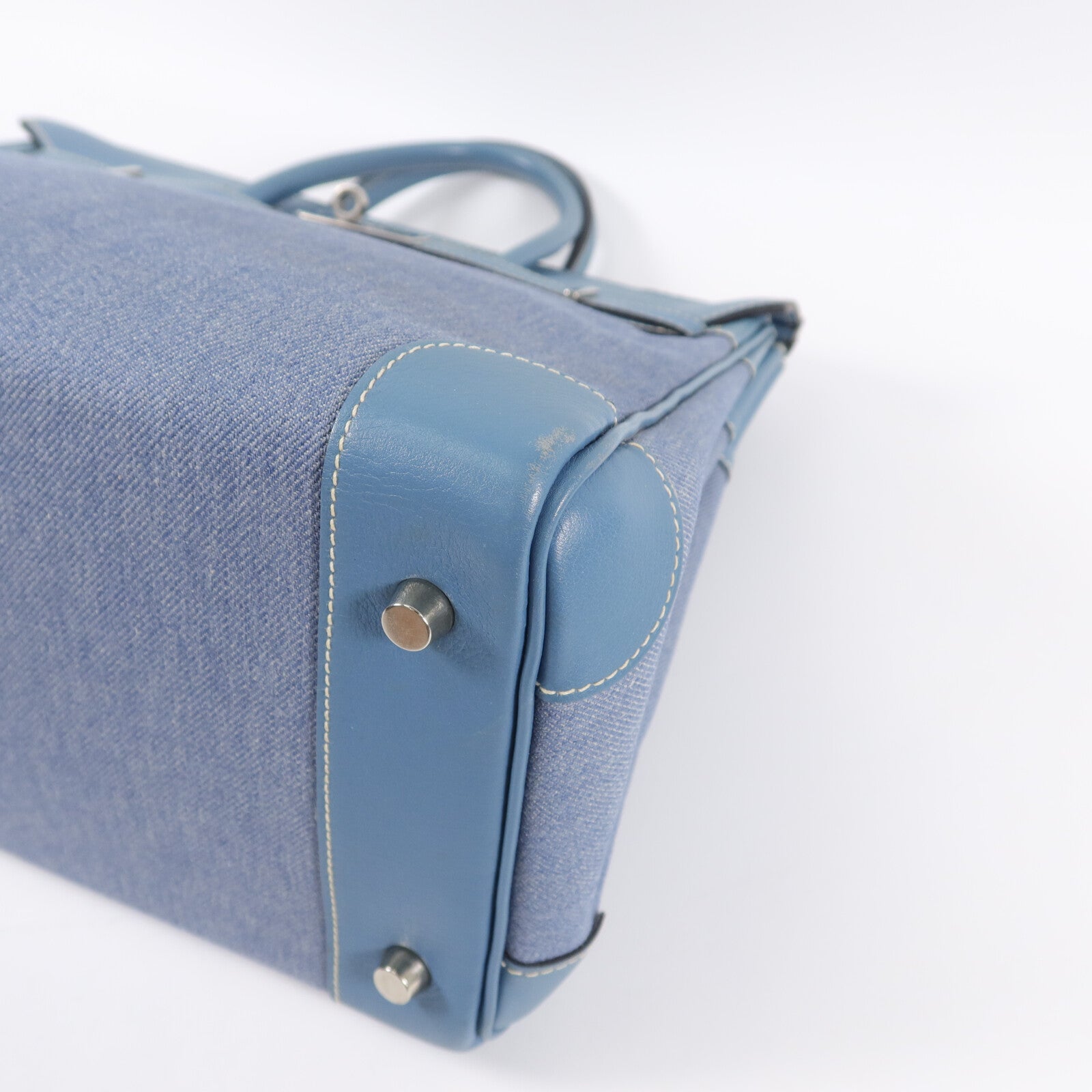 HERMES Denmin Tolie Birkin HAC 32手挽袋Bleu Jean