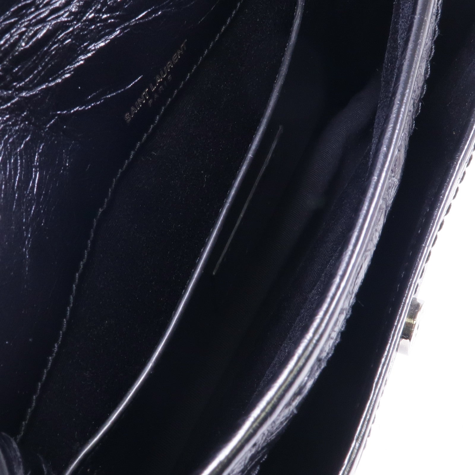 YVES SAINT LAURENT 牛皮皮革Niki Baby銀扣鏈帶肩背袋