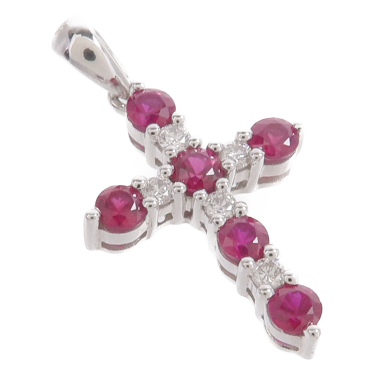 JEWELRY 18K白金Ruby Diamond Pendant Top紅寶石/鑽石吊墜