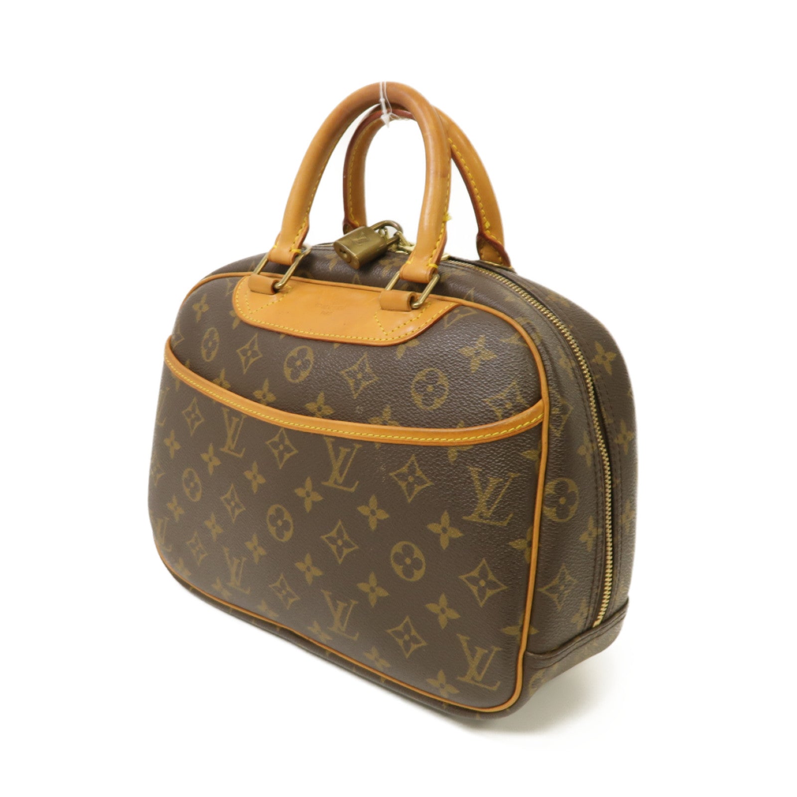 LOUIS VUITTON Monogram Trouville Hand Bag金扣手挽袋啡色