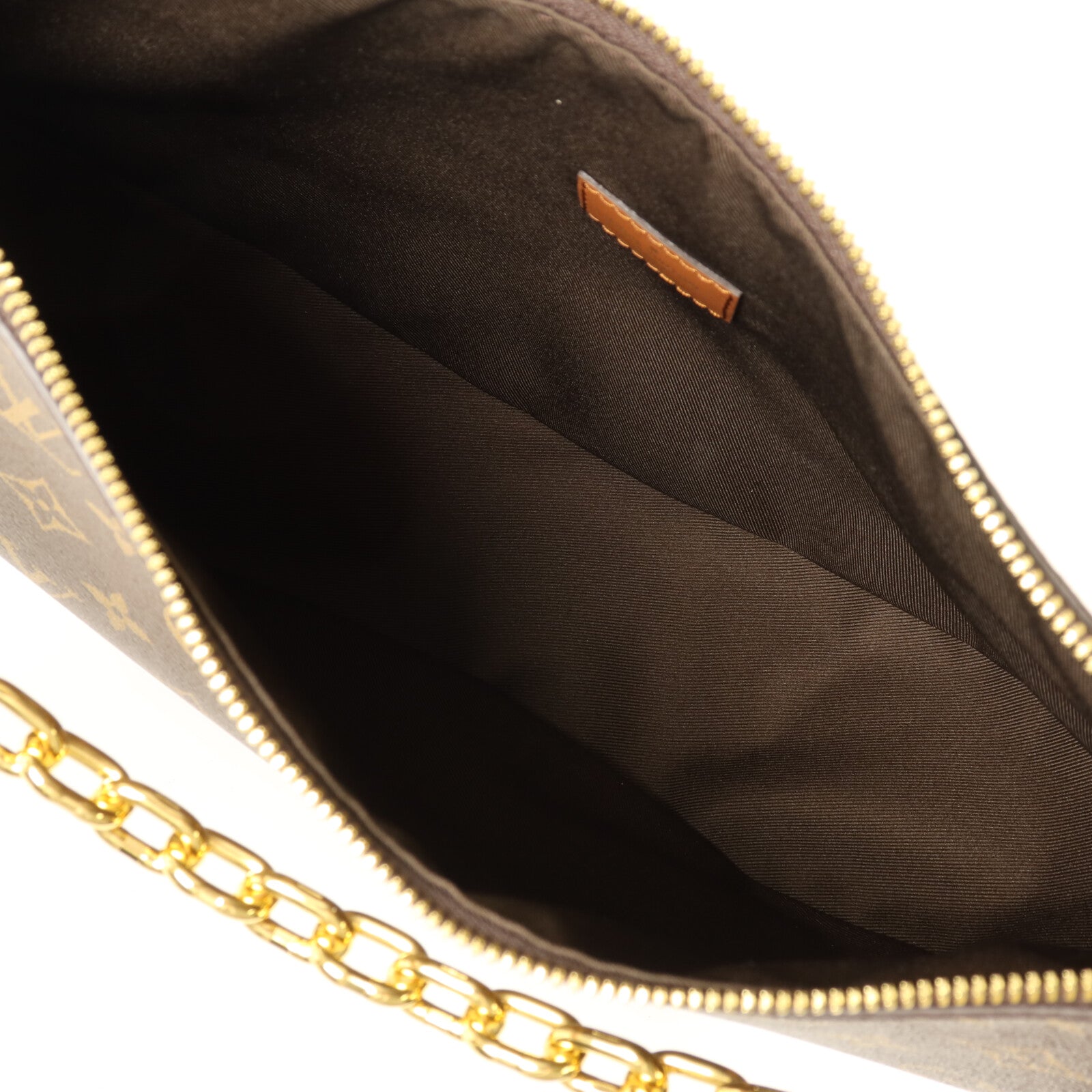 LOUIS VUITTON Monogram Reverse Loop Hobo金扣手挽肩背兩用袋棕色