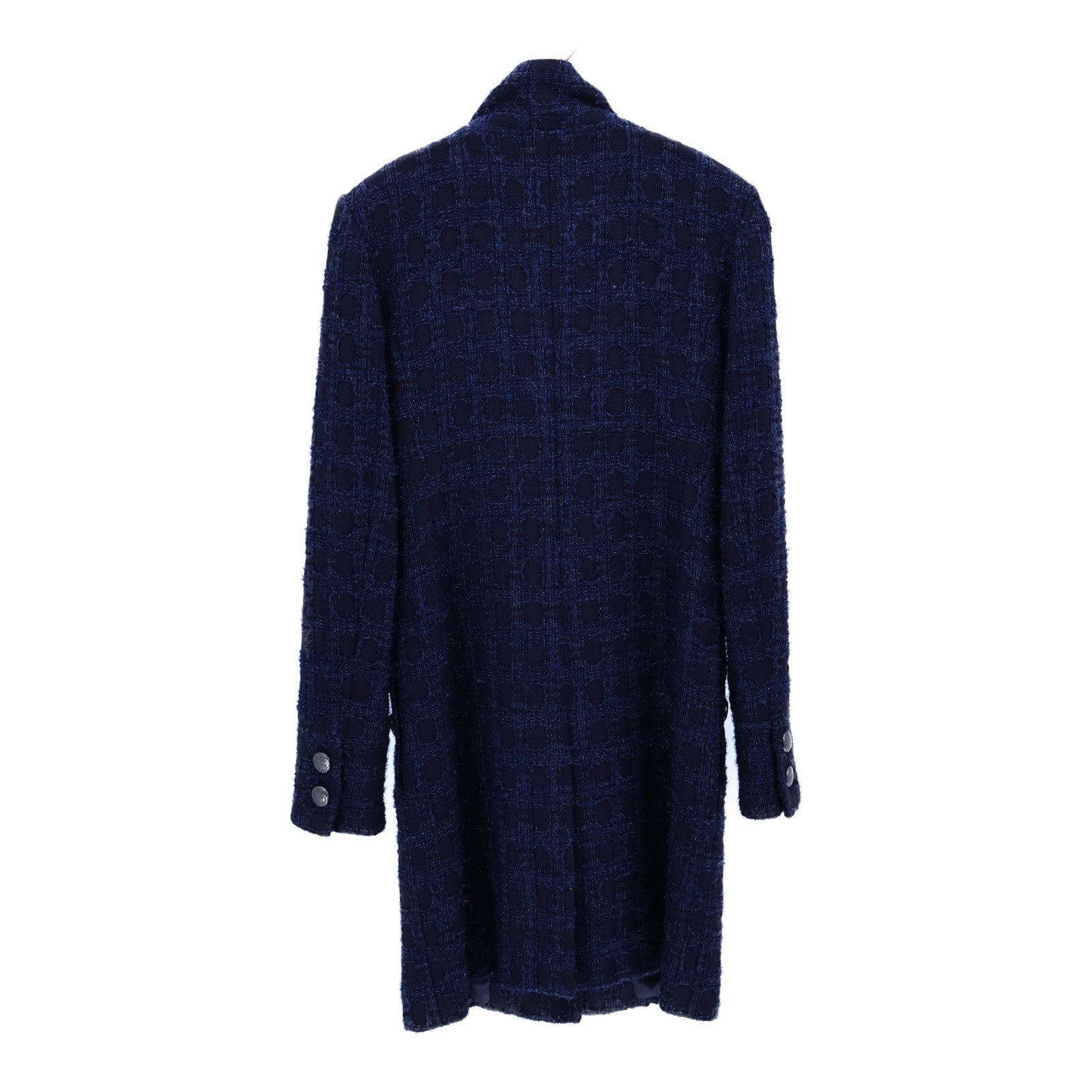CHANEL Acrylic/Wool Coco Mark Tweed Stand Collar Coat大衣